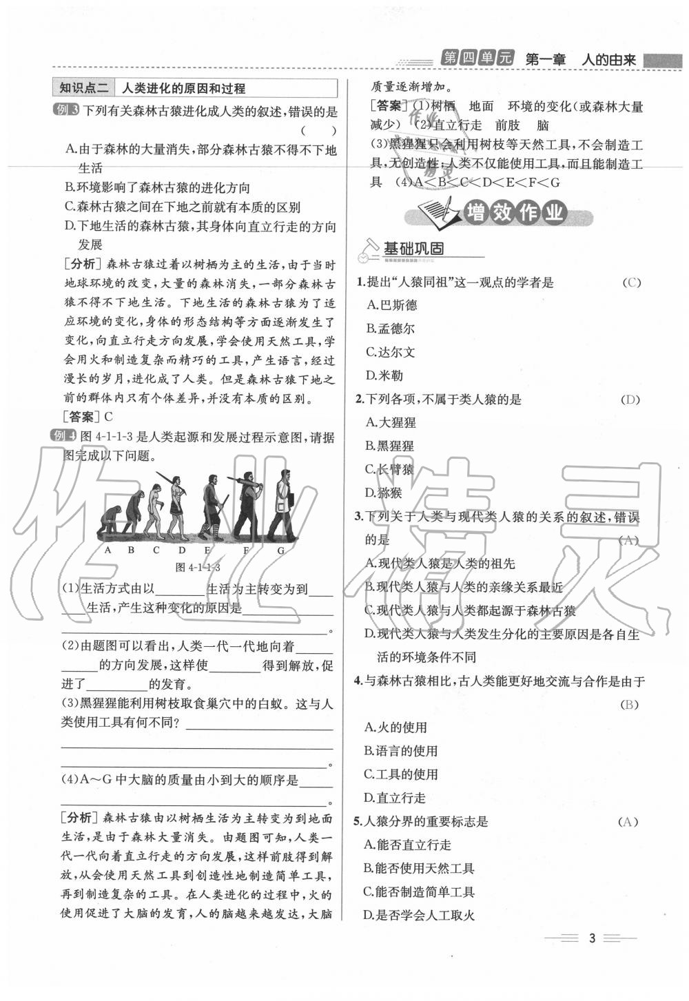 2020年人教金學(xué)典同步解析與測評七年級生物下冊人教版云南專版 第3頁