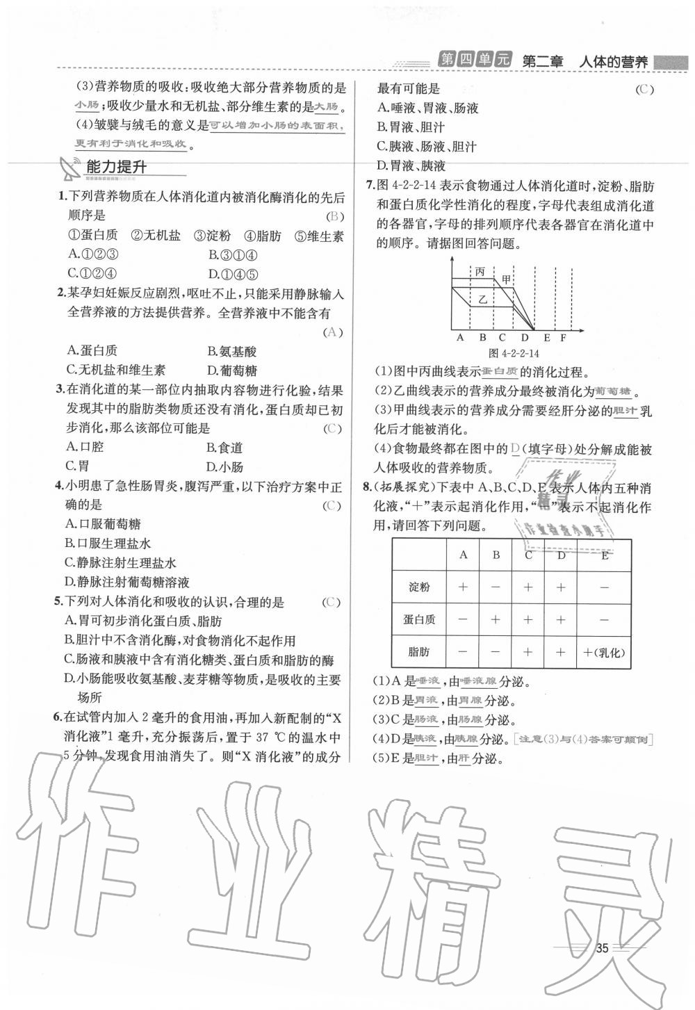 2020年人教金學(xué)典同步解析與測(cè)評(píng)七年級(jí)生物下冊(cè)人教版云南專(zhuān)版 第35頁(yè)