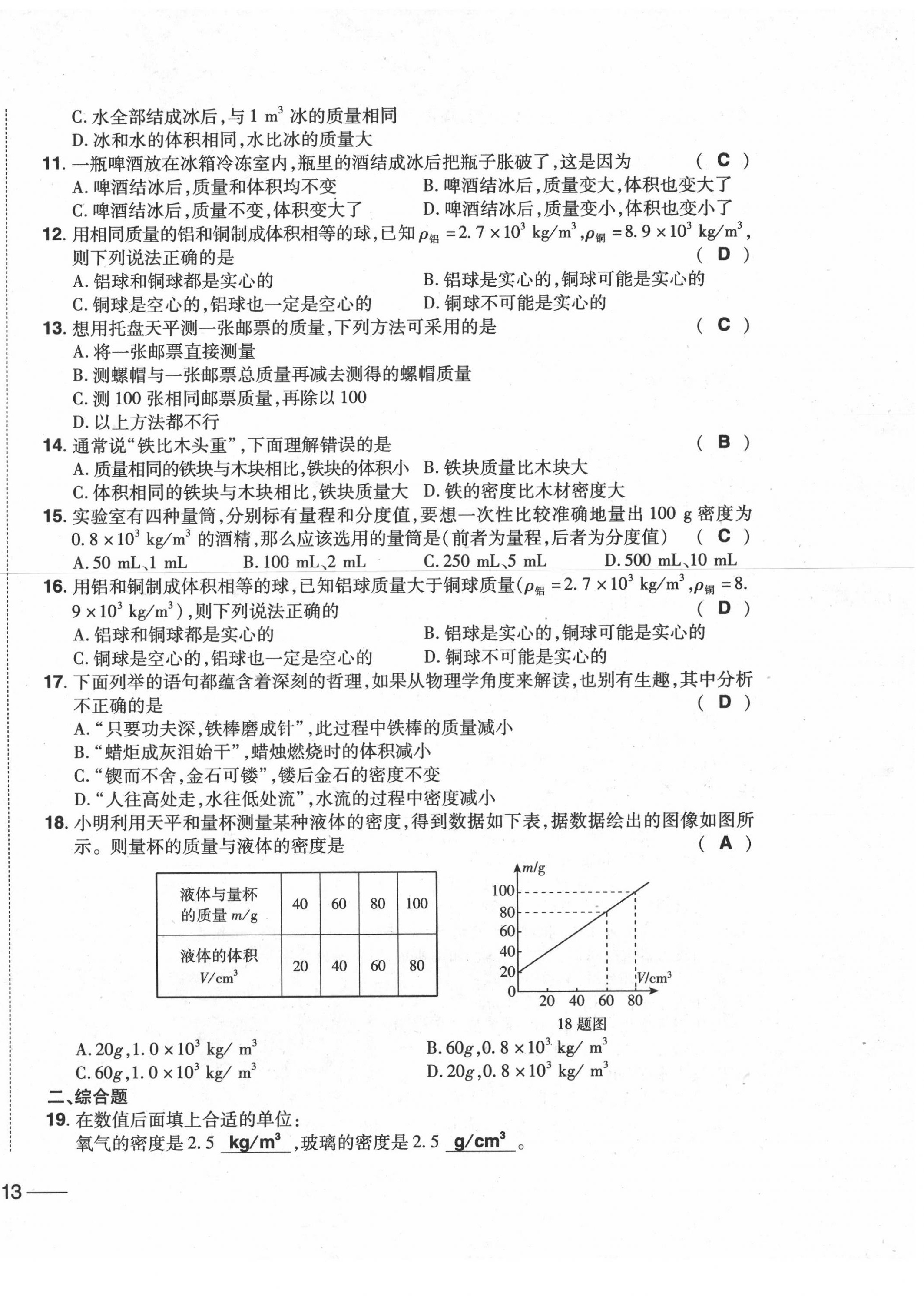 2020年中考1號中考總復習單元專項過關卷物理 第26頁