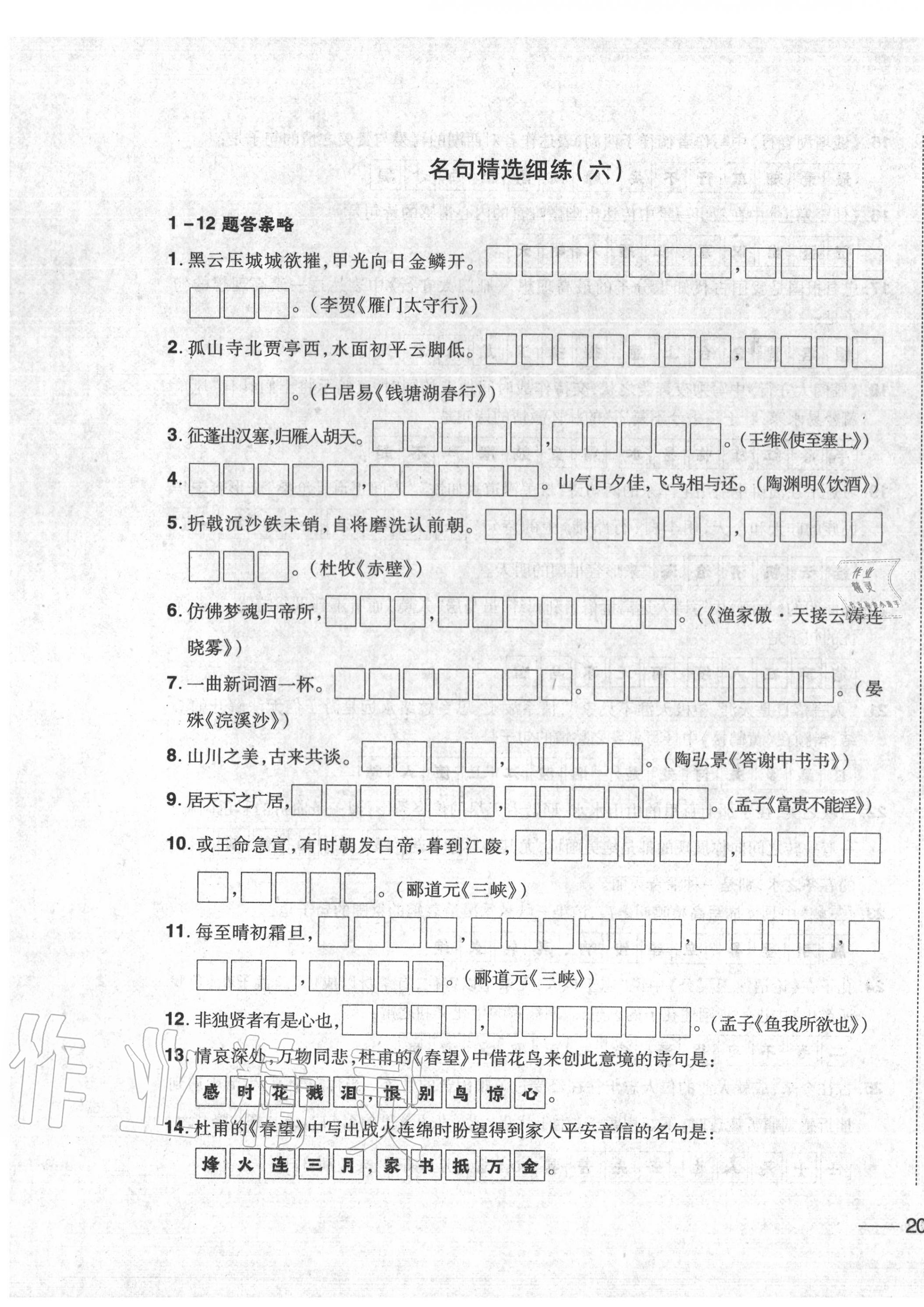 2020年中考1號中考總復(fù)習(xí)單元專項(xiàng)過關(guān)卷語文 第39頁