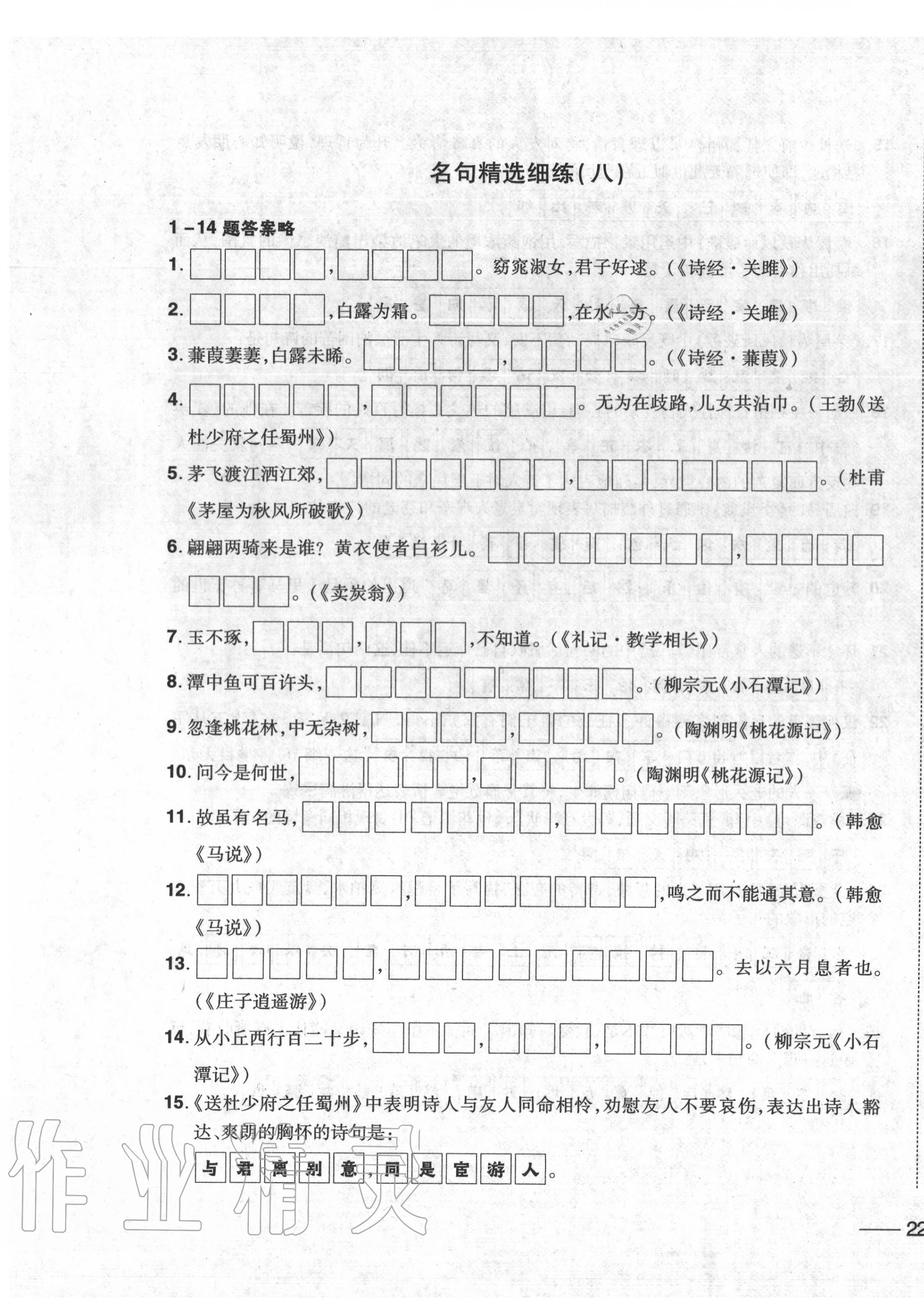 2020年中考1號中考總復(fù)習(xí)單元專項過關(guān)卷語文 第43頁