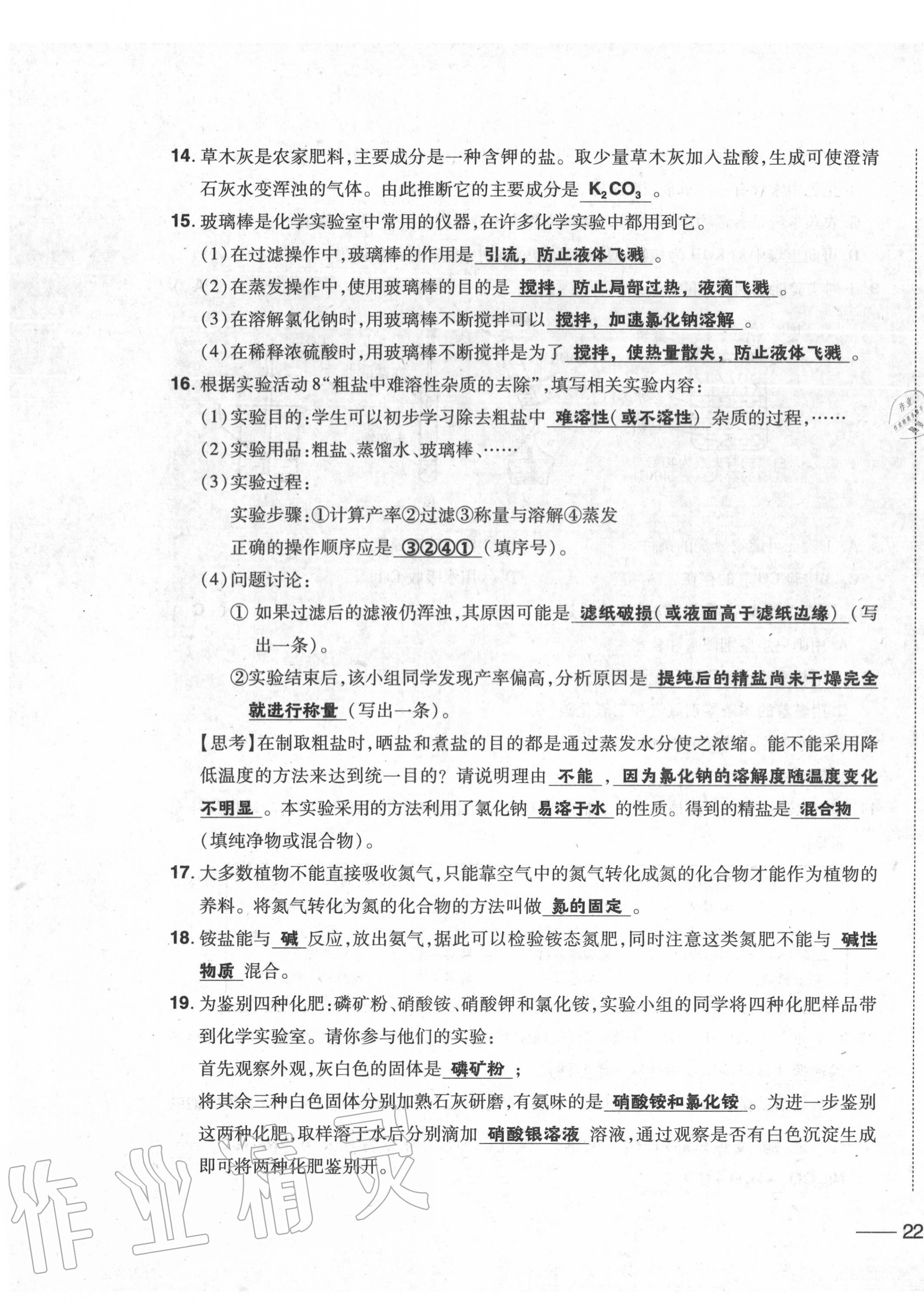 2020年中考1號中考總復習單元專項過關卷化學 第43頁