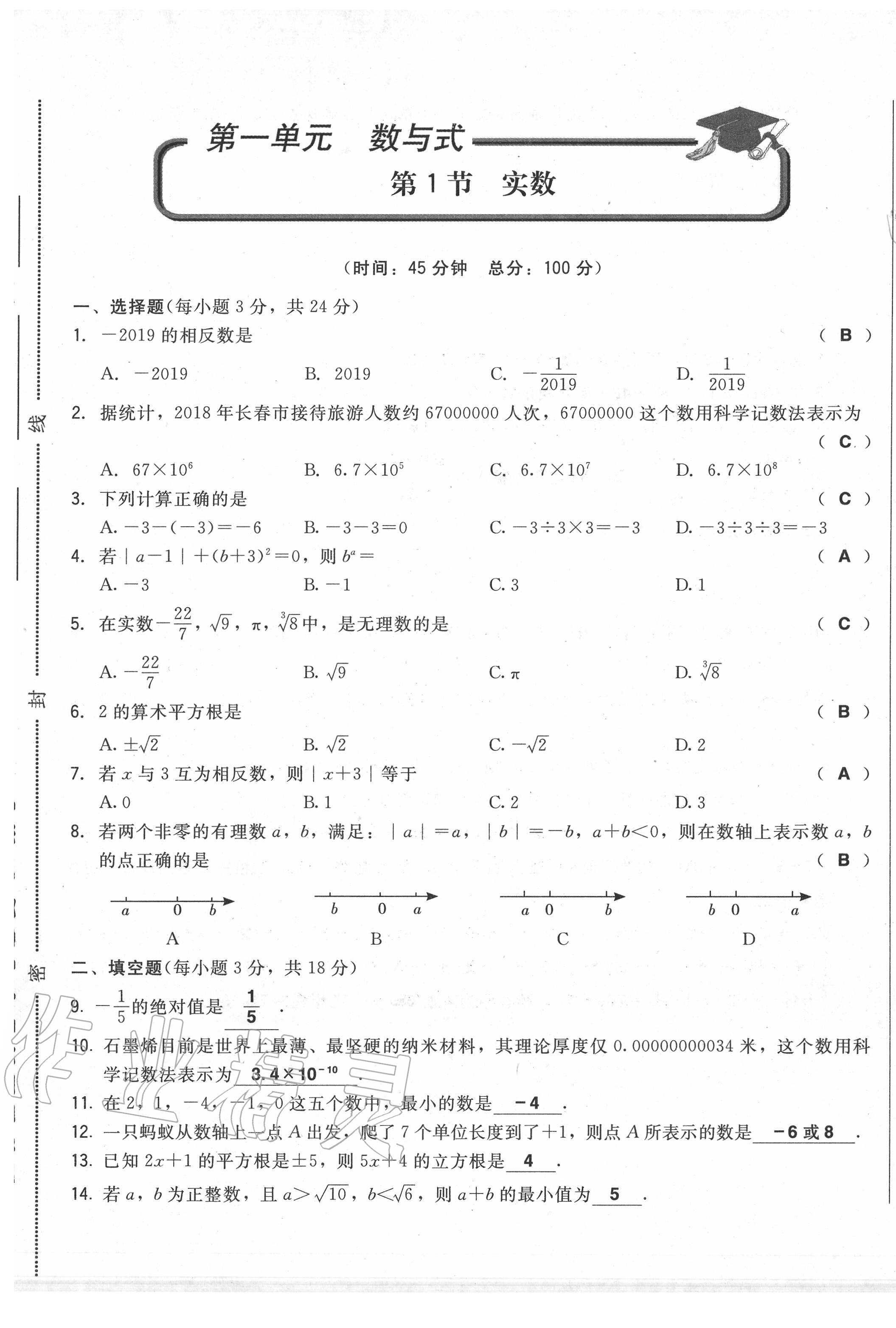 2020年勝券在握初中總復(fù)習(xí)數(shù)學(xué)人教版吉林專版 第1頁