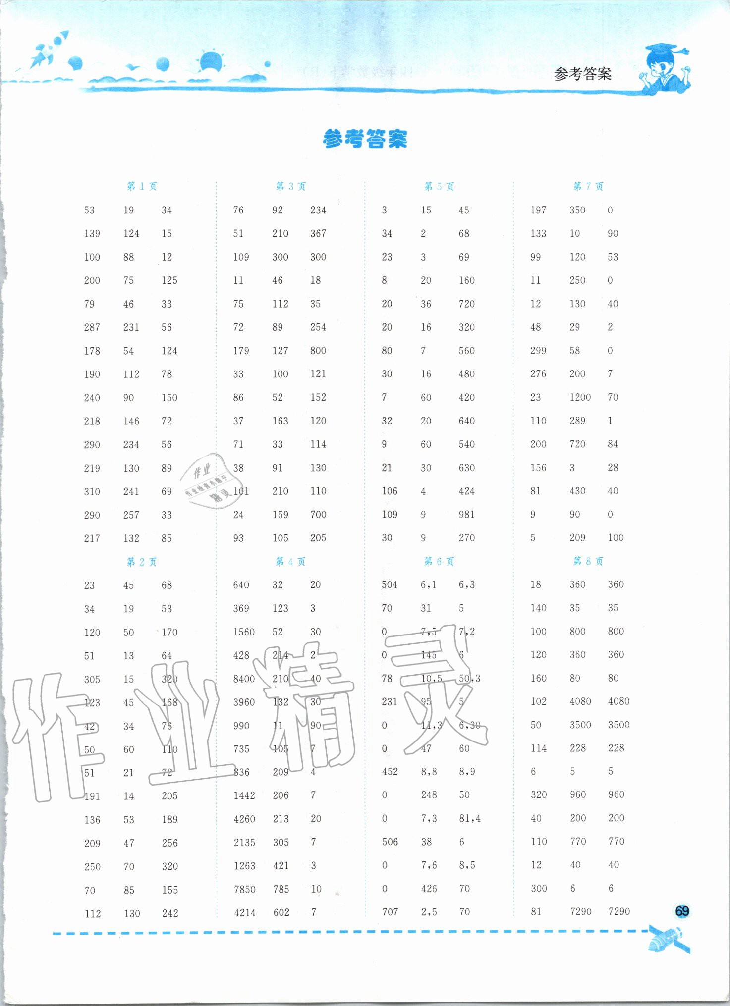 2020年黃岡小狀元口算速算練習(xí)冊(cè)四年級(jí)數(shù)學(xué)下冊(cè)人教版廣東專版 第1頁