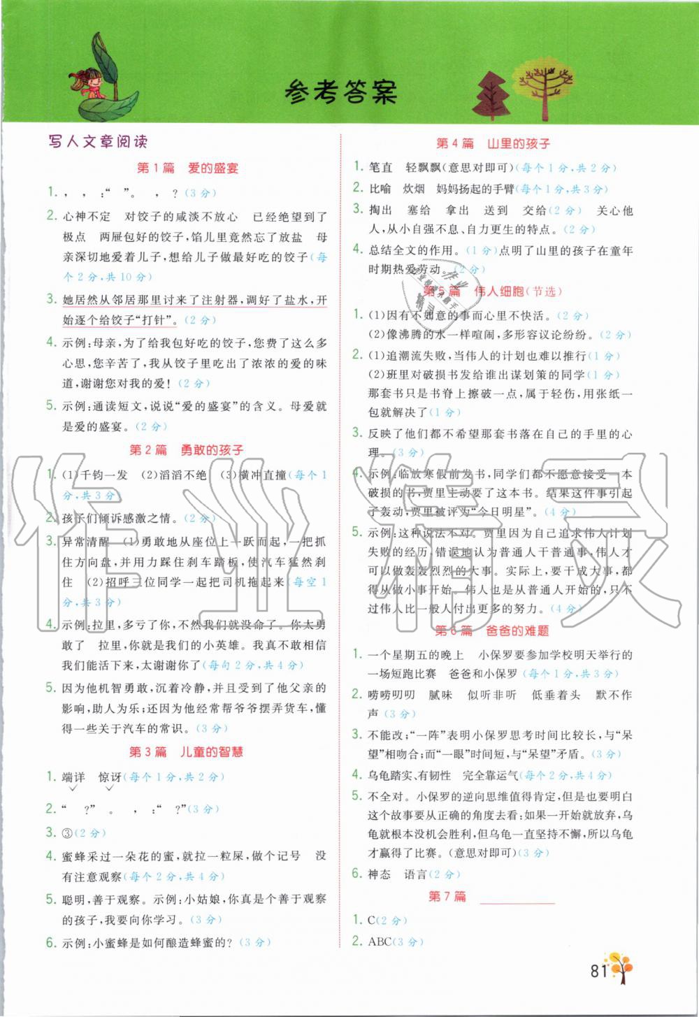 2020年響當當閱讀真題80篇四年級 第1頁