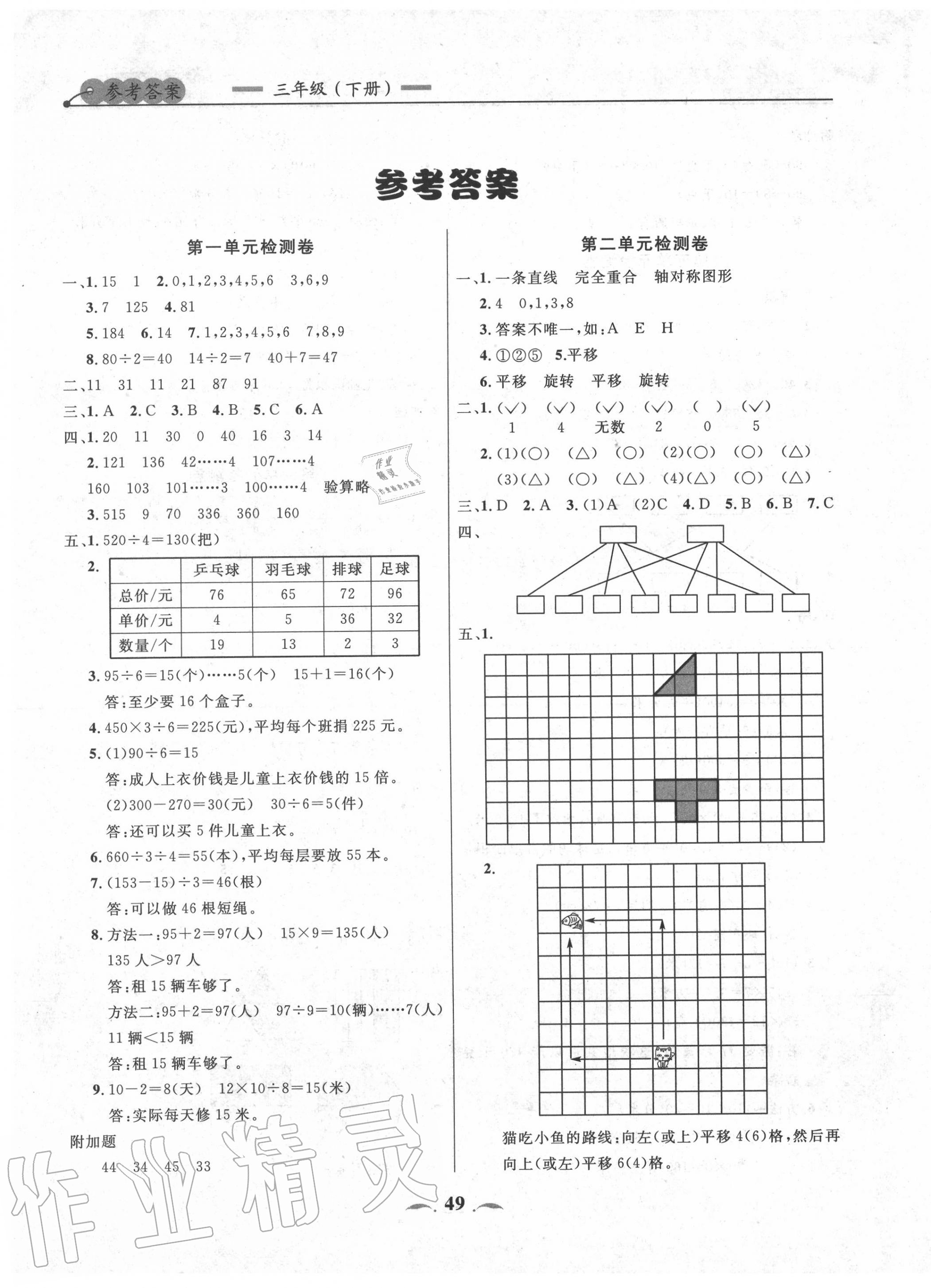 2020年点石成金金牌每课通三年级数学下册北师大版 第1页