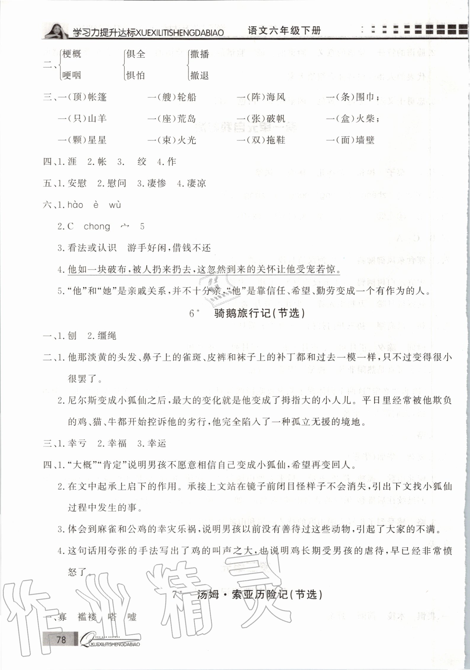 2020年花山小狀元學(xué)習(xí)力提升達(dá)標(biāo)六年級(jí)語(yǔ)文下冊(cè)人教版 第4頁(yè)