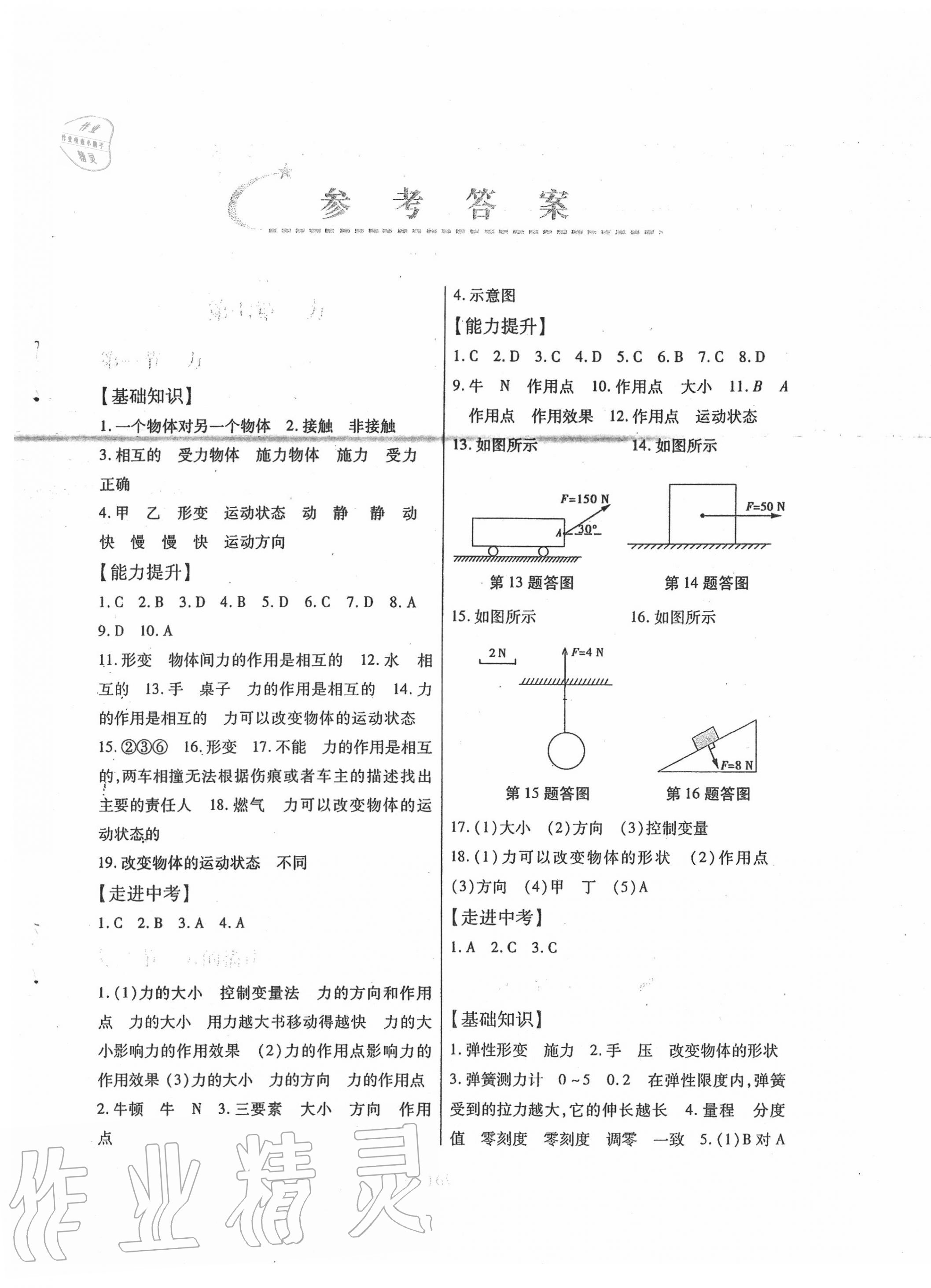 2020年精點(diǎn)精練同步訓(xùn)練與測(cè)試八年級(jí)物理下冊(cè)教科版 第1頁(yè)