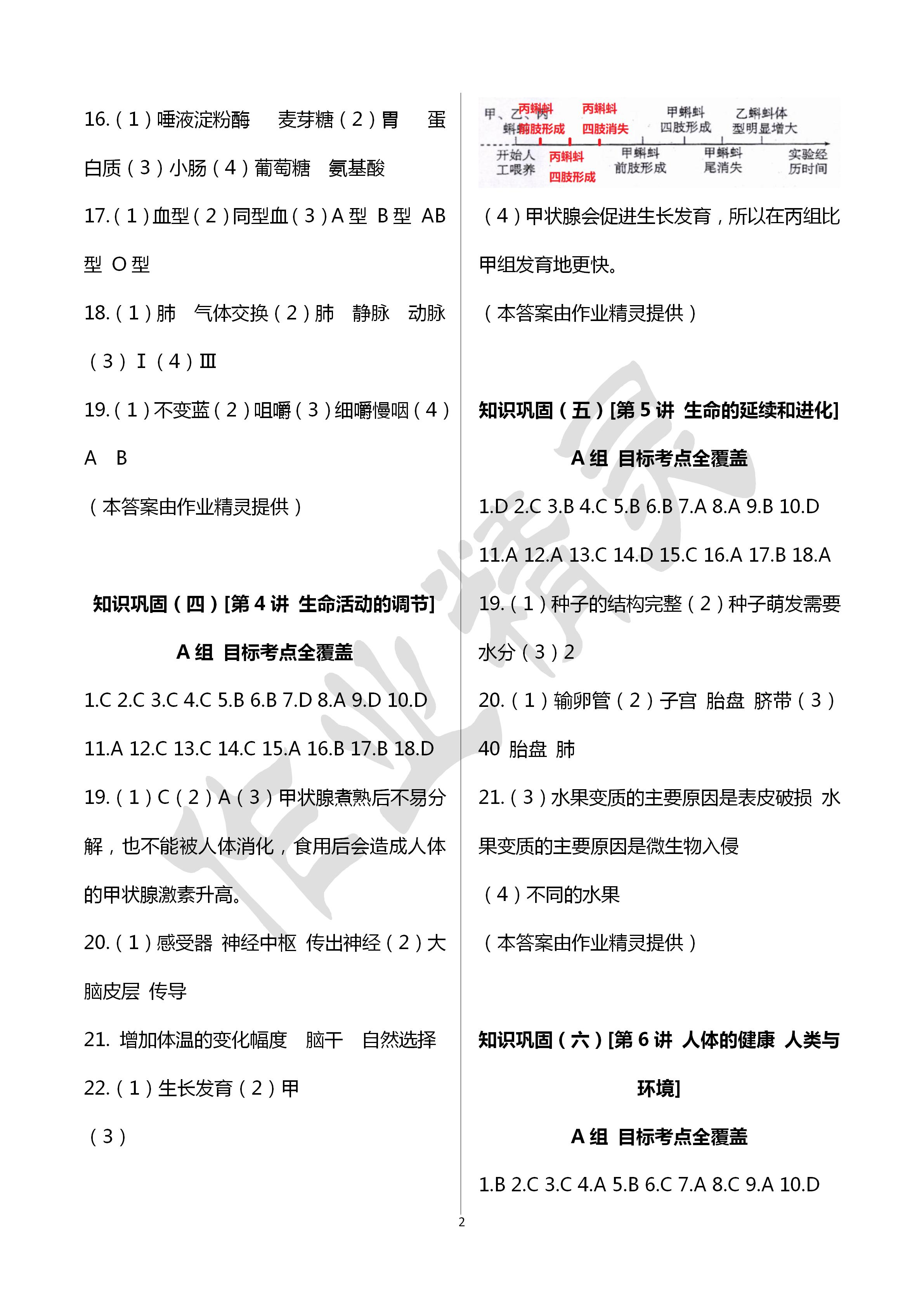 2020年全品中考復(fù)習(xí)方案科學(xué)甬真集作業(yè)本A 第2頁