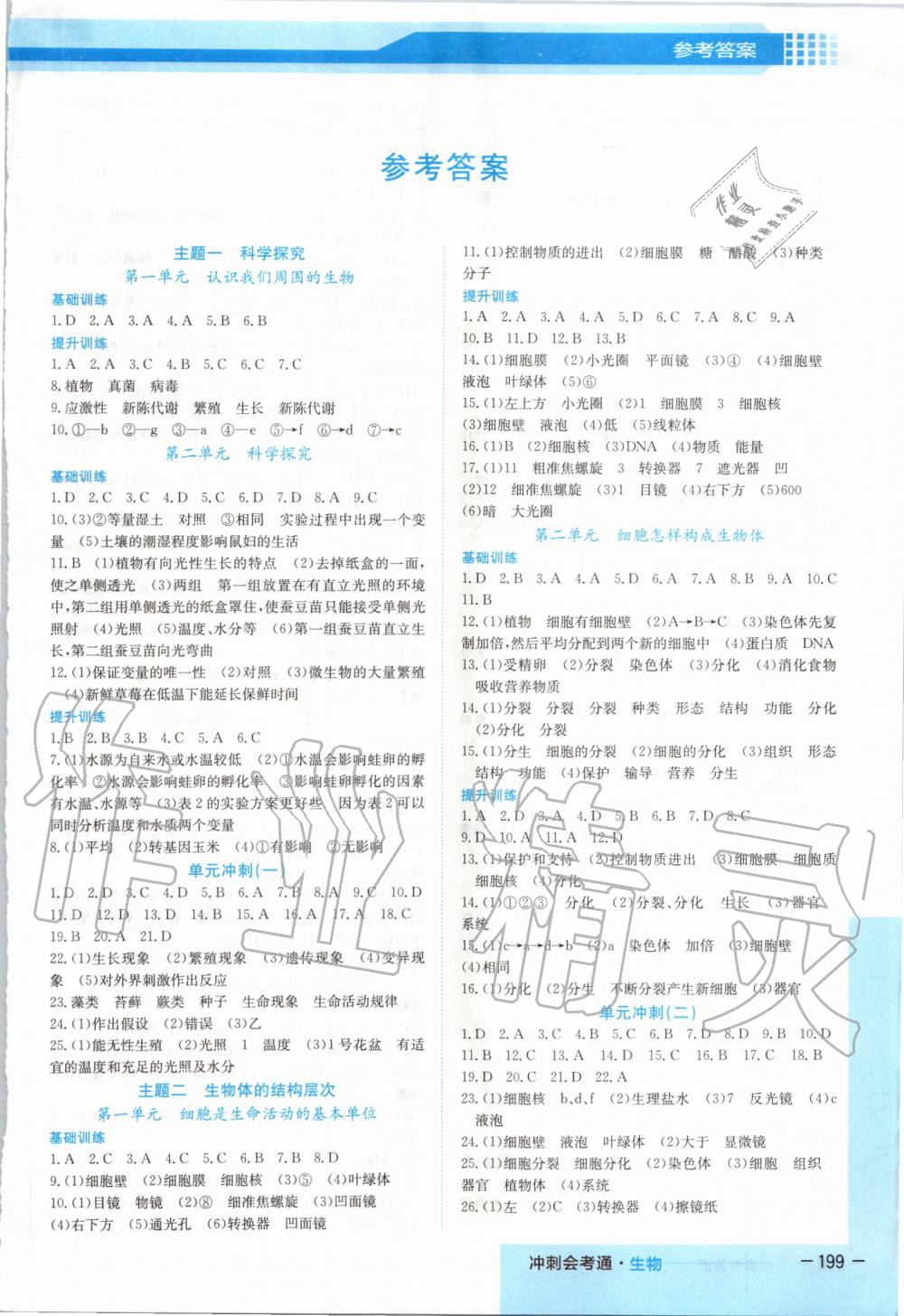 2020年沖刺會考通八年級生物 第1頁