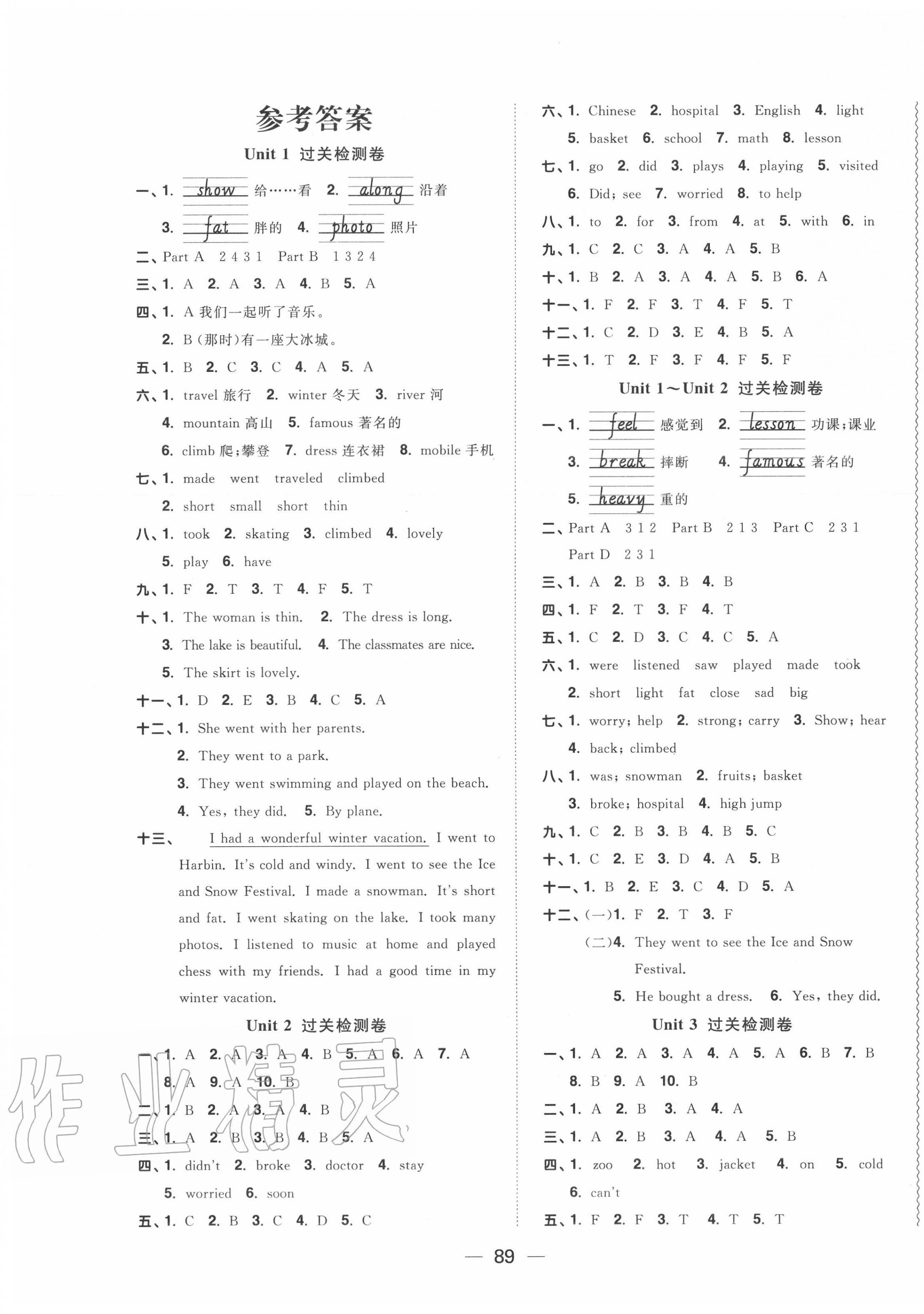 2020年陽光同學(xué)一線名師全優(yōu)好卷六年級英語下冊福建教育版 第1頁