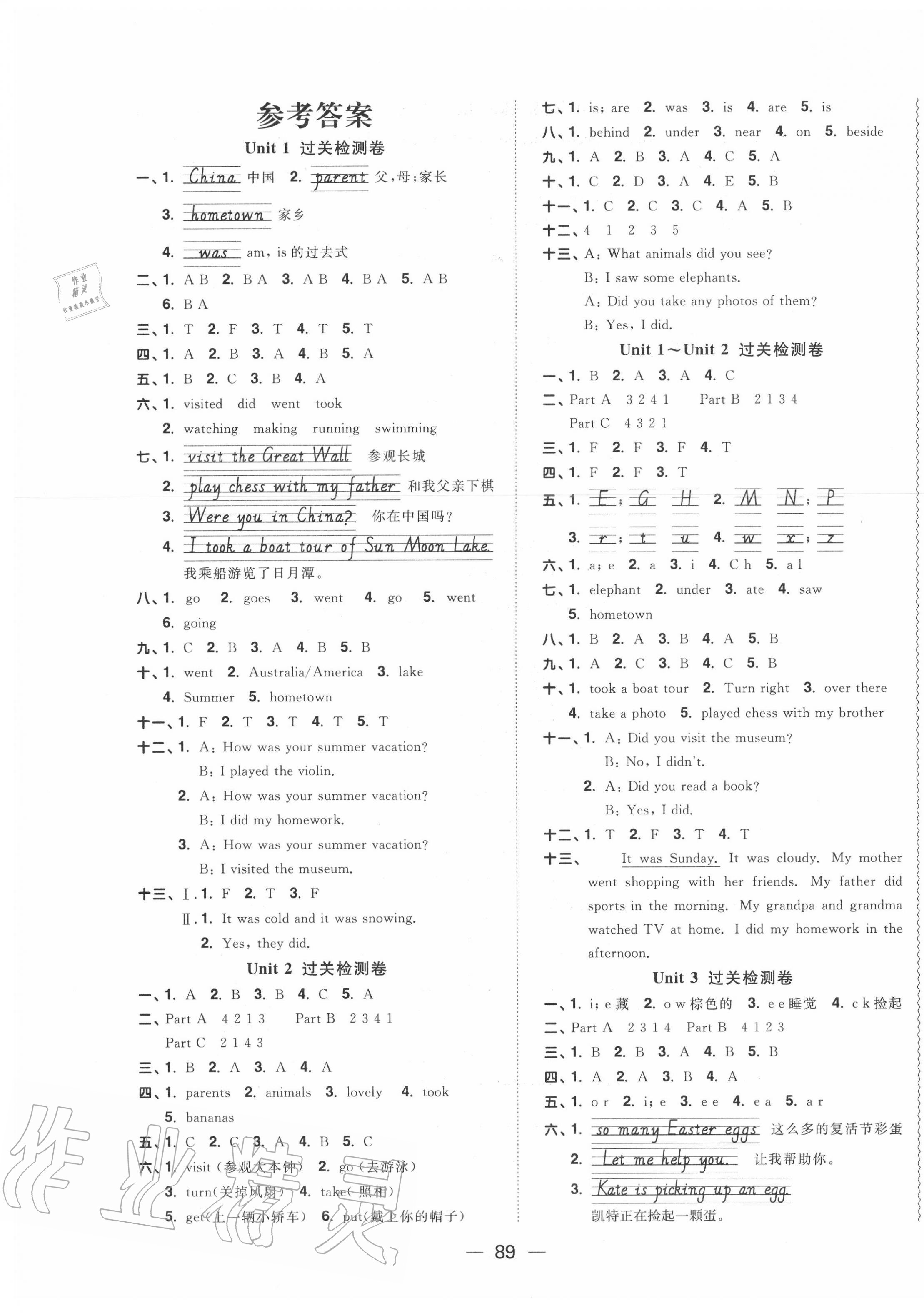 2020年阳光同学一线名师全优好卷五年级英语下册福建教育版 第1页