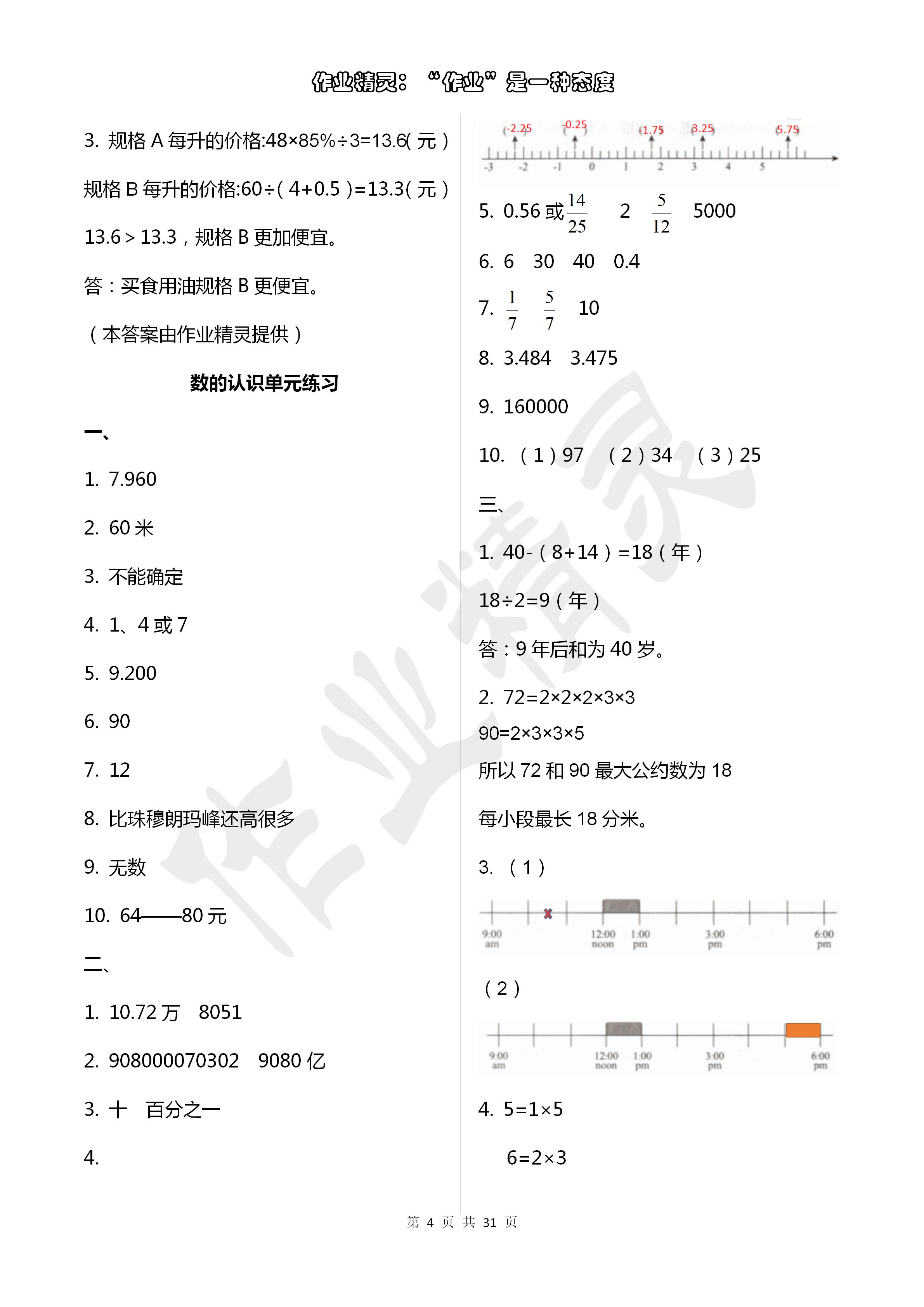 2020年小学毕业复习指导数学分册 第4页