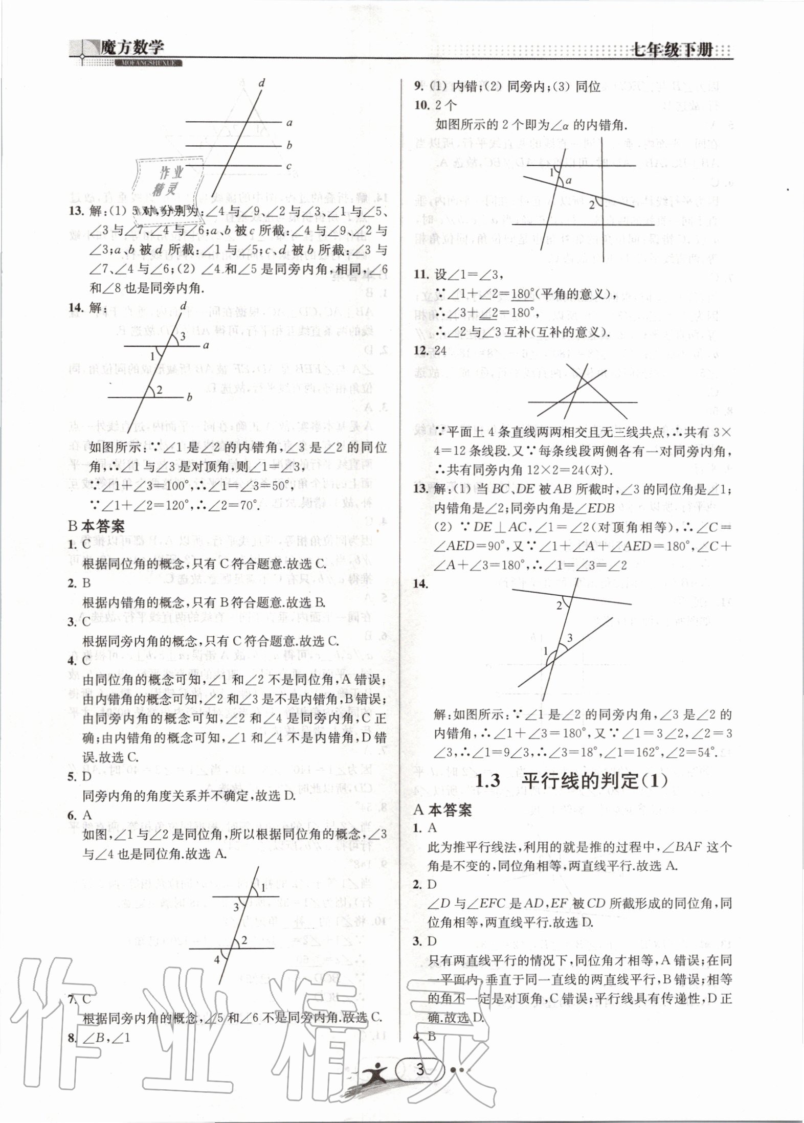 2020年魔方数学七年级下册浙教版浙江专用 第3页