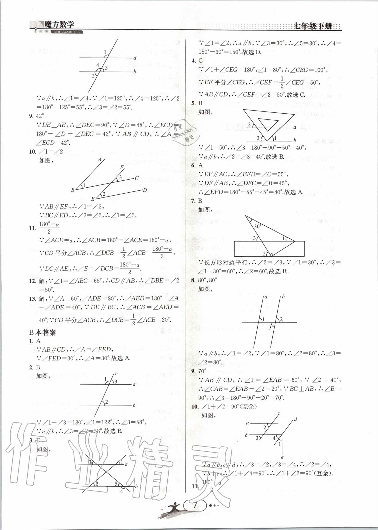 2020年魔方数学七年级下册浙教版浙江专用 第7页