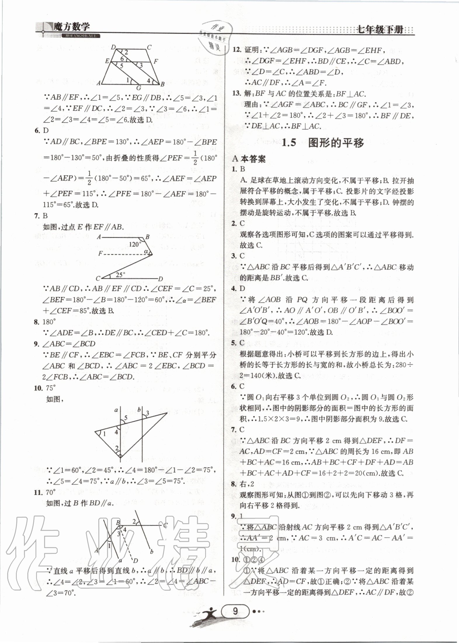 2020年魔方数学七年级下册浙教版浙江专用 第9页