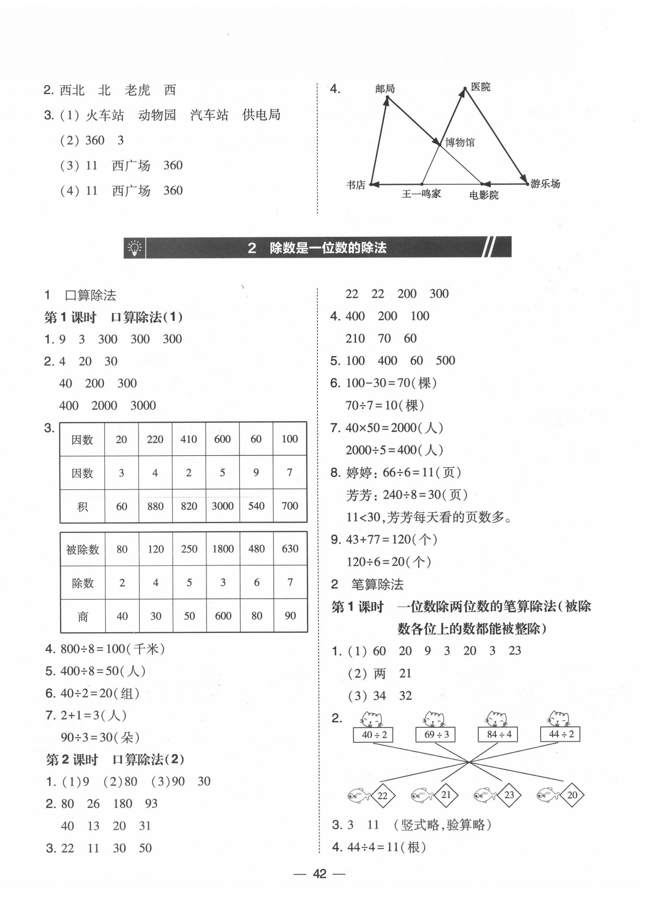 2020年北大綠卡三年級數(shù)學(xué)下冊人教版中山專版 參考答案第2頁