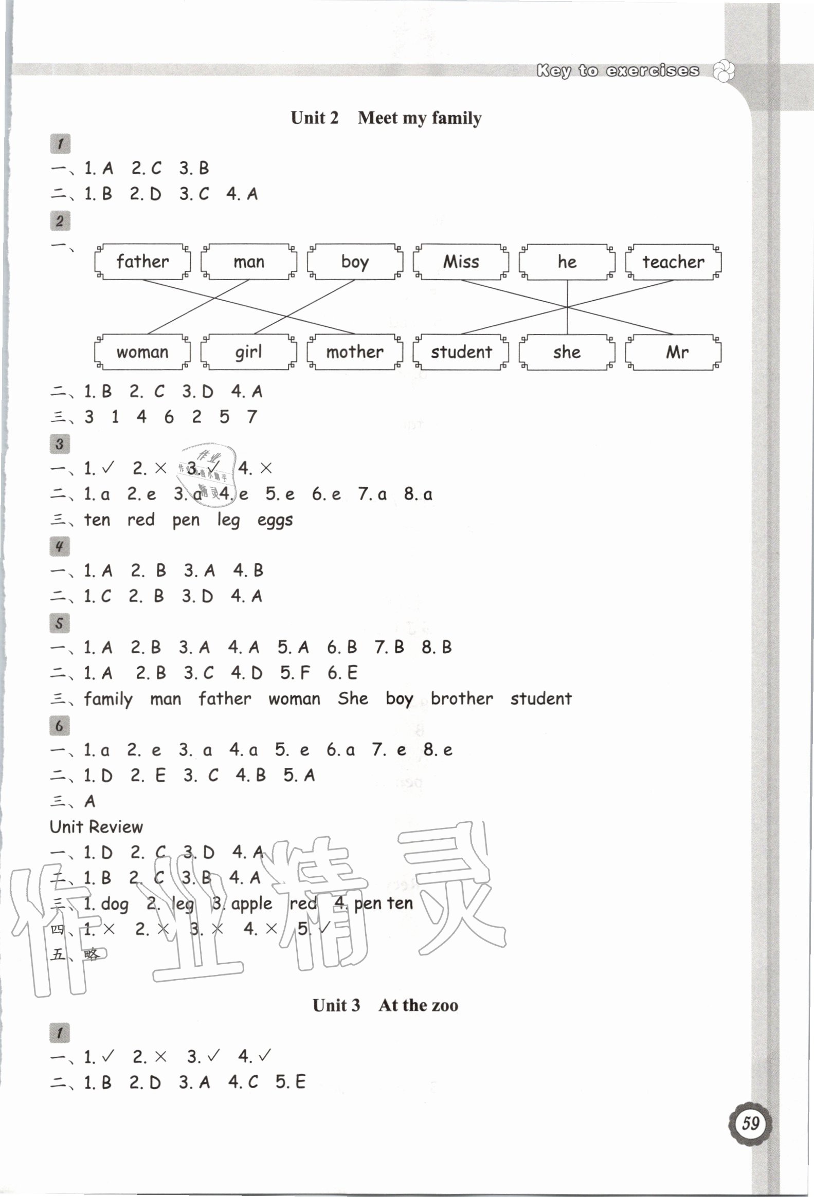 2020年小學(xué)英語(yǔ)課時(shí)特訓(xùn)三年級(jí)下冊(cè)人教版 參考答案第3頁(yè)