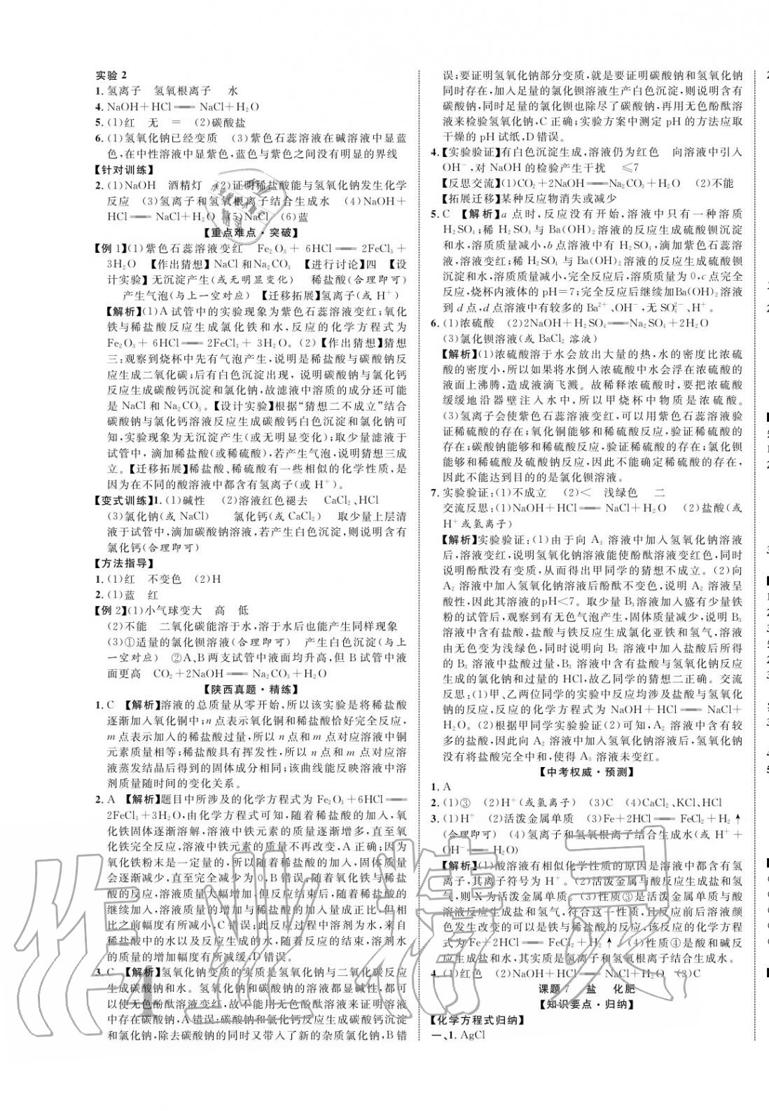 2020年陜西中考總復(fù)習(xí)優(yōu)化指導(dǎo)化學(xué) 第7頁(yè)