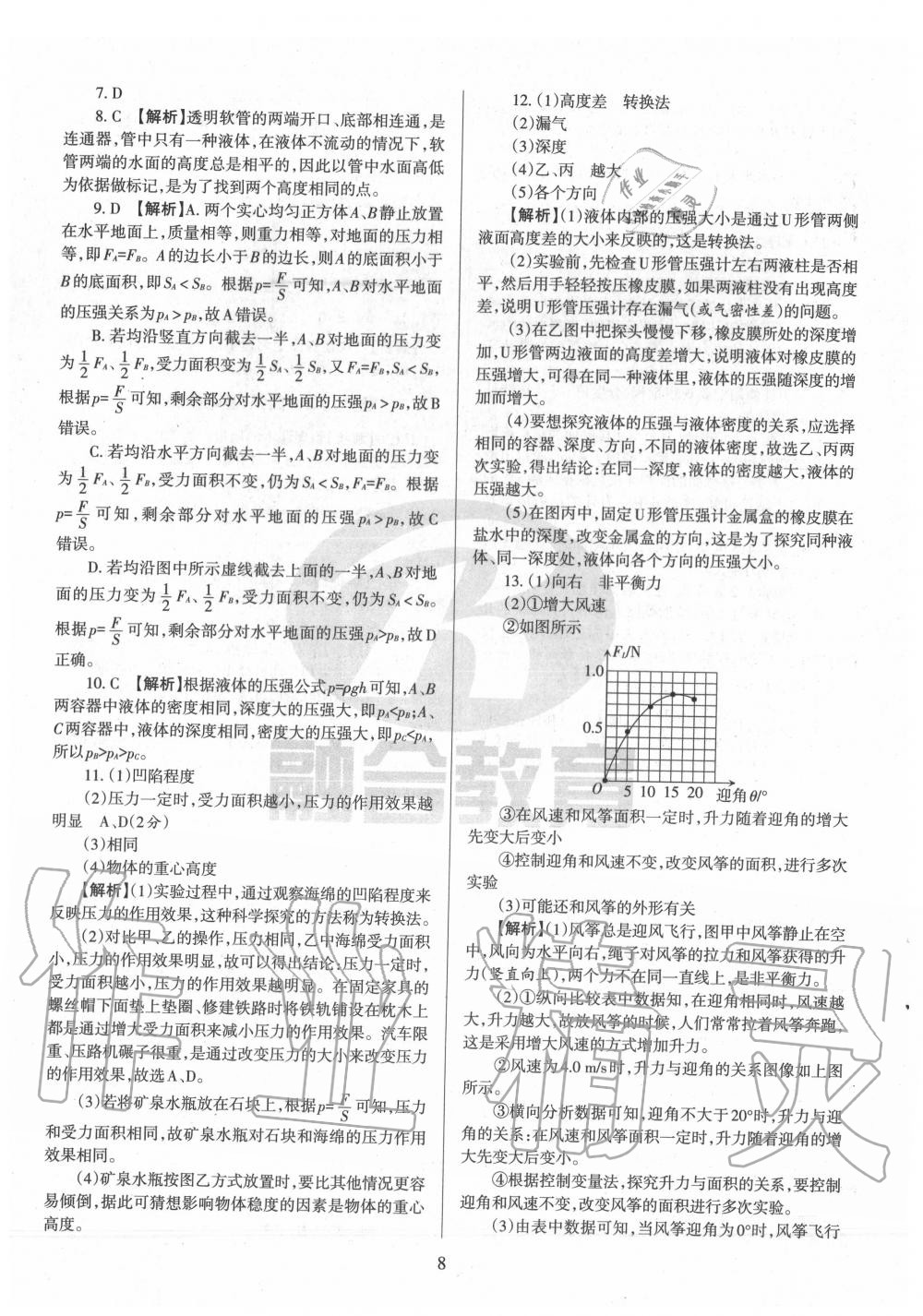 2020年山西名校原創必刷卷八年級物理下冊人教版 第8頁