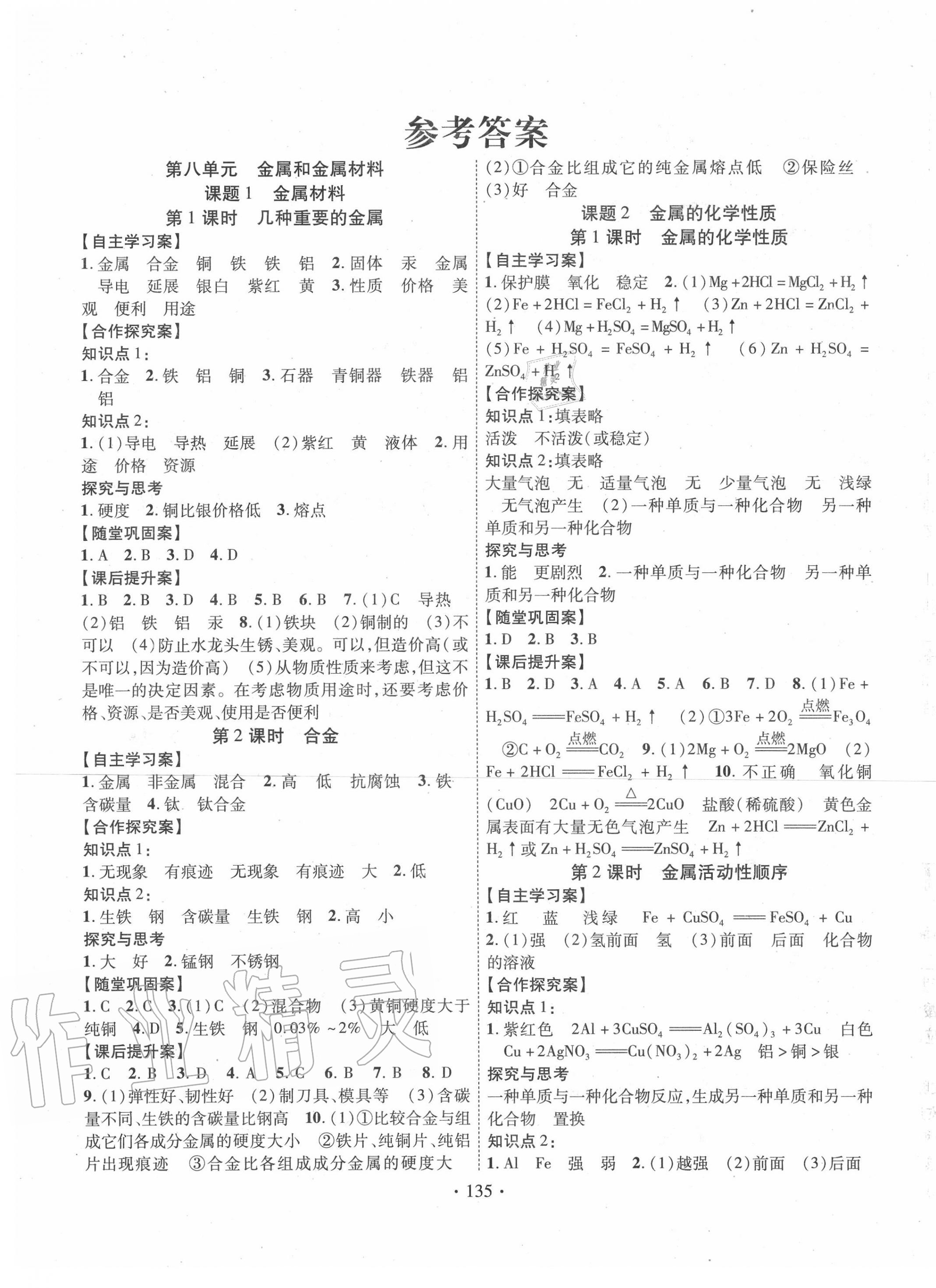 2020年課堂導(dǎo)練1加5九年級(jí)化學(xué)下冊(cè)人教版 第1頁(yè)