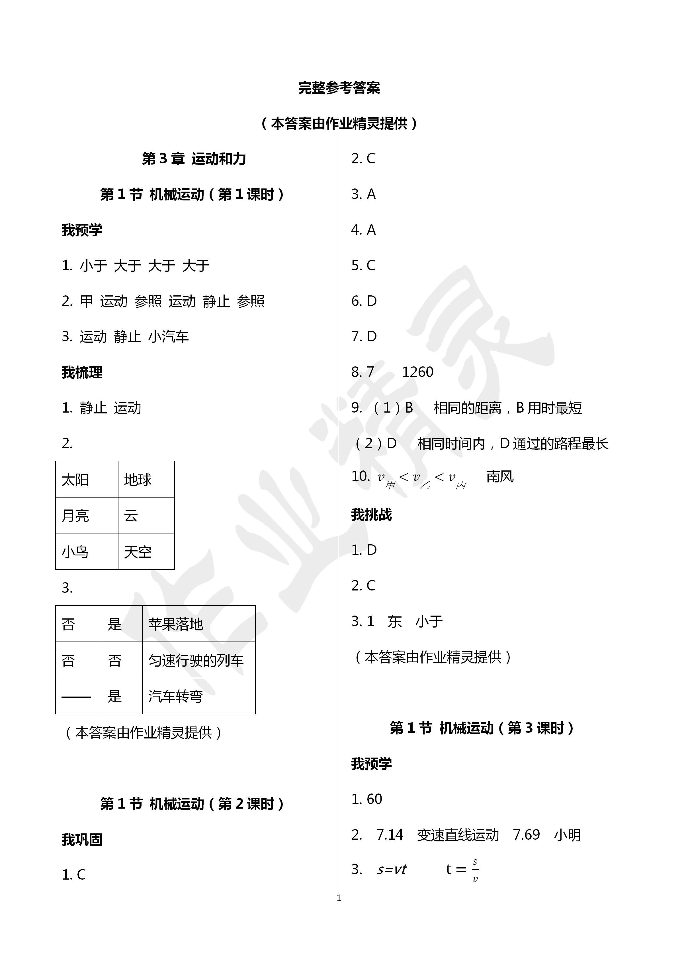 2020年導學新作業(yè)七年級科學下冊浙教版 第1頁