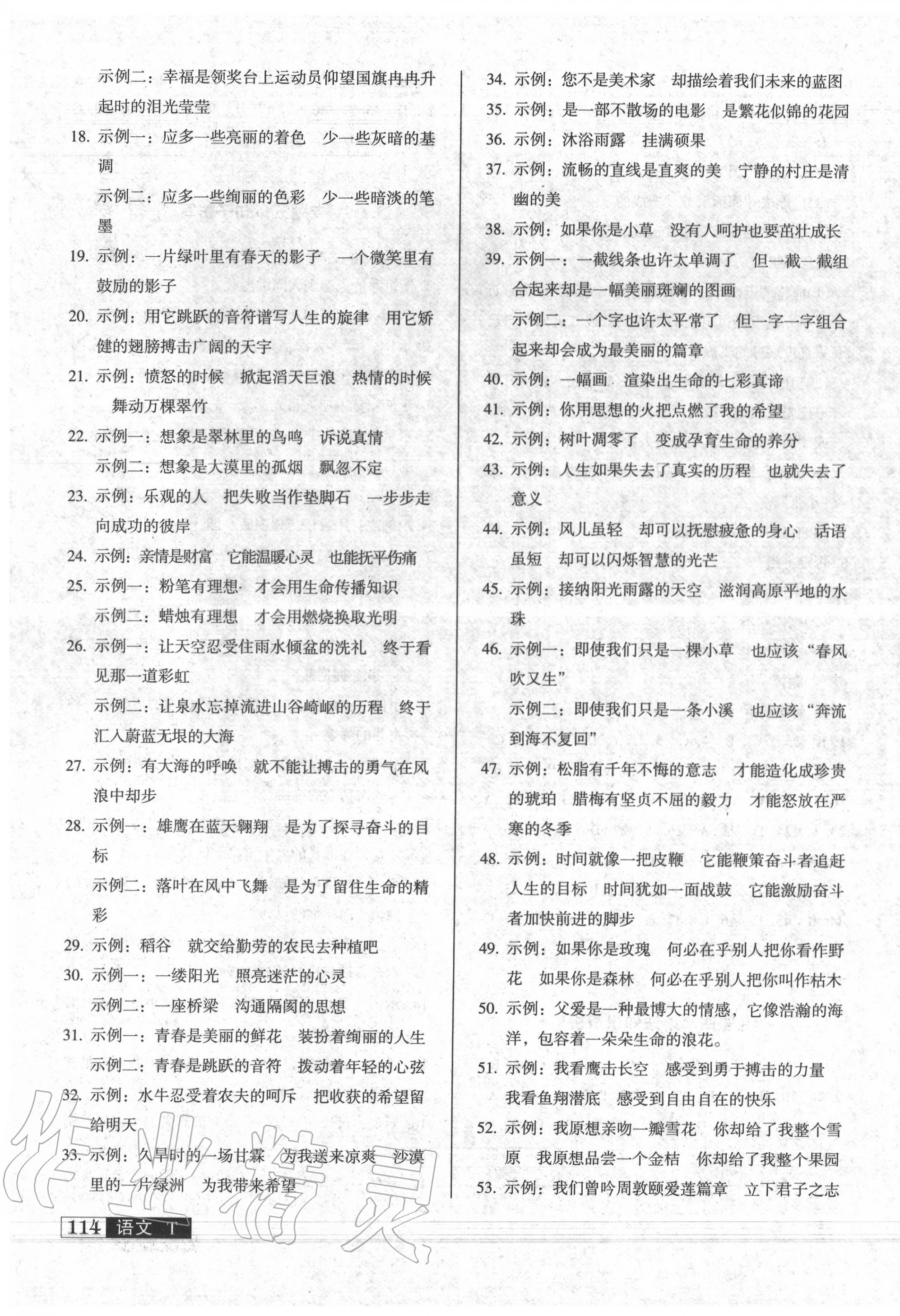 2020年中考階段總復(fù)習(xí)ABC語文A卷 參考答案第3頁