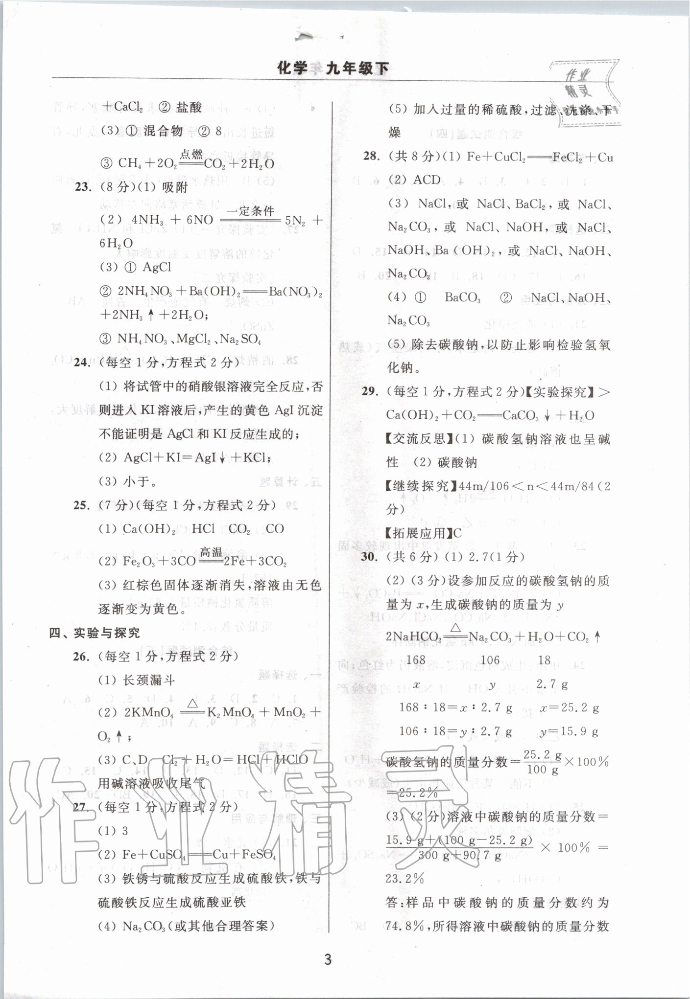 2020年伴你學(xué)習(xí)新課程單元過(guò)關(guān)練習(xí)九年級(jí)化學(xué)下冊(cè)魯教版五四制 第3頁(yè)