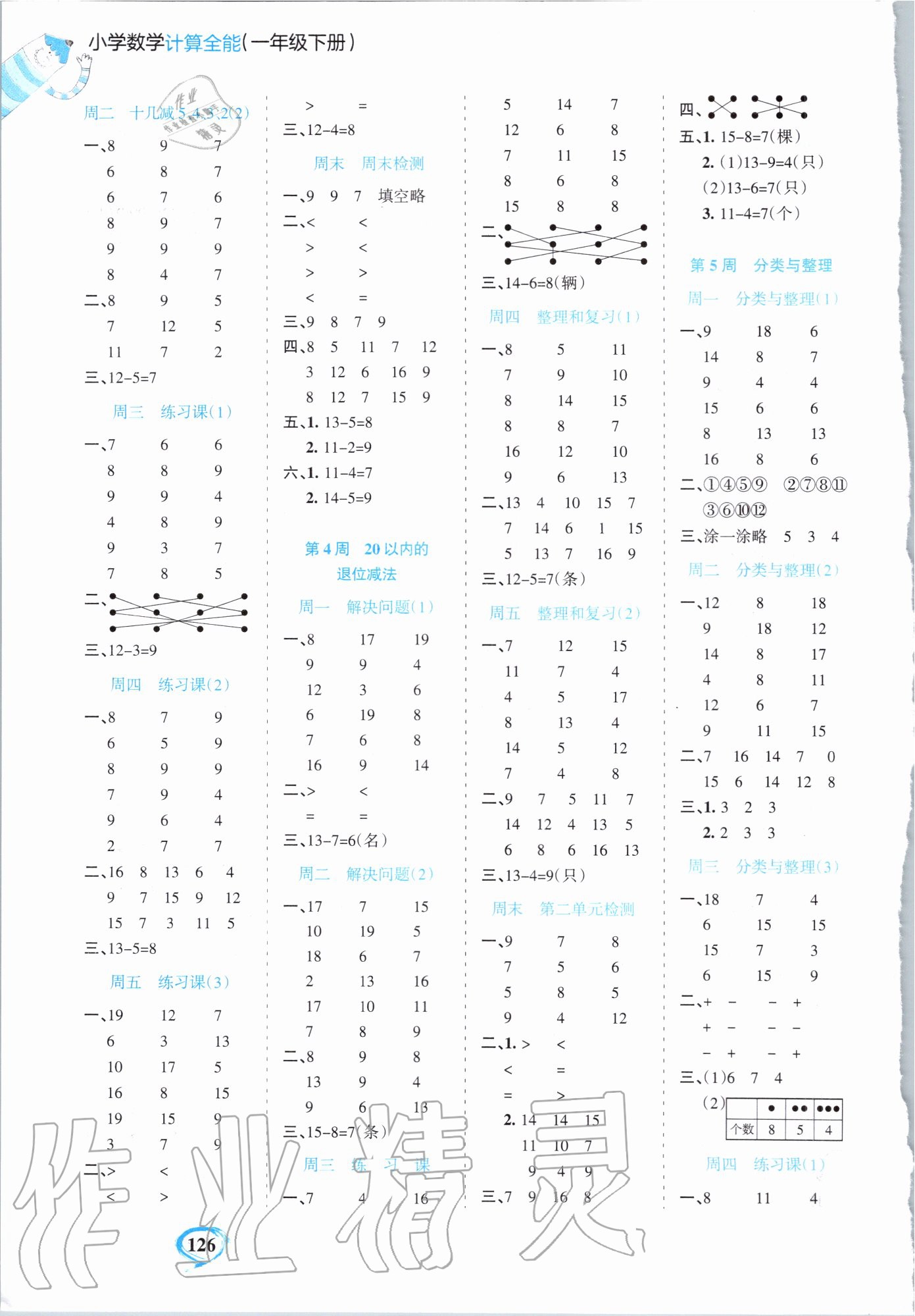 2020年計算全能一年級數(shù)學(xué)下冊人教版 第2頁