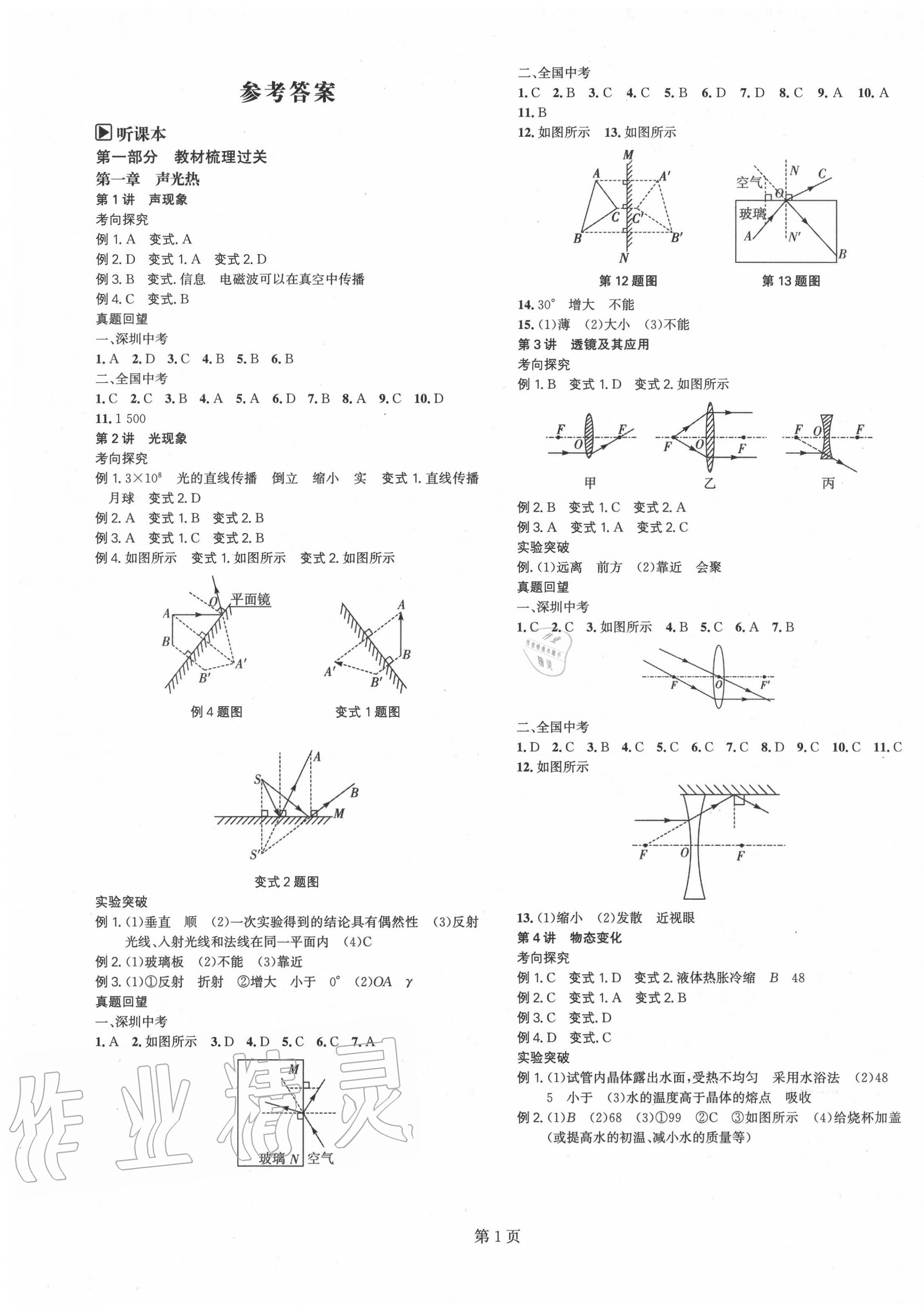 2020年春如金卷中考物理 參考答案第1頁