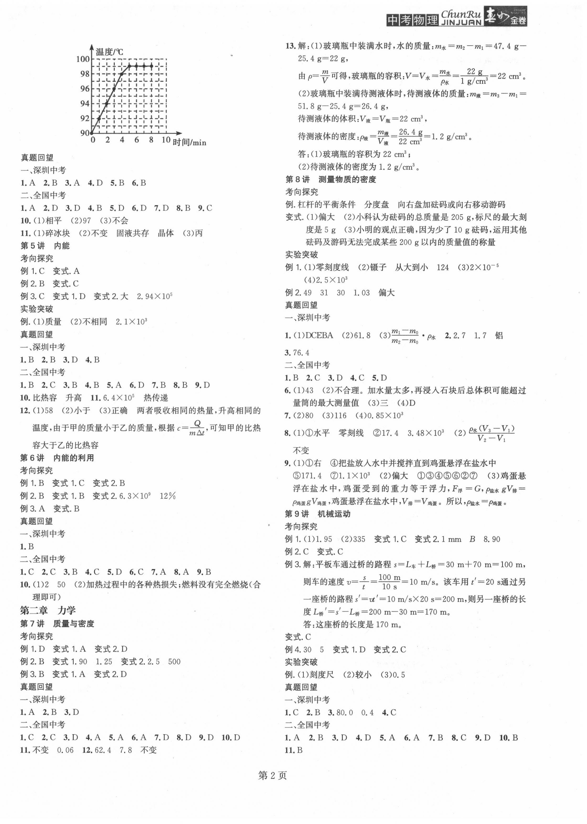 2020年春如金卷中考物理 参考答案第2页