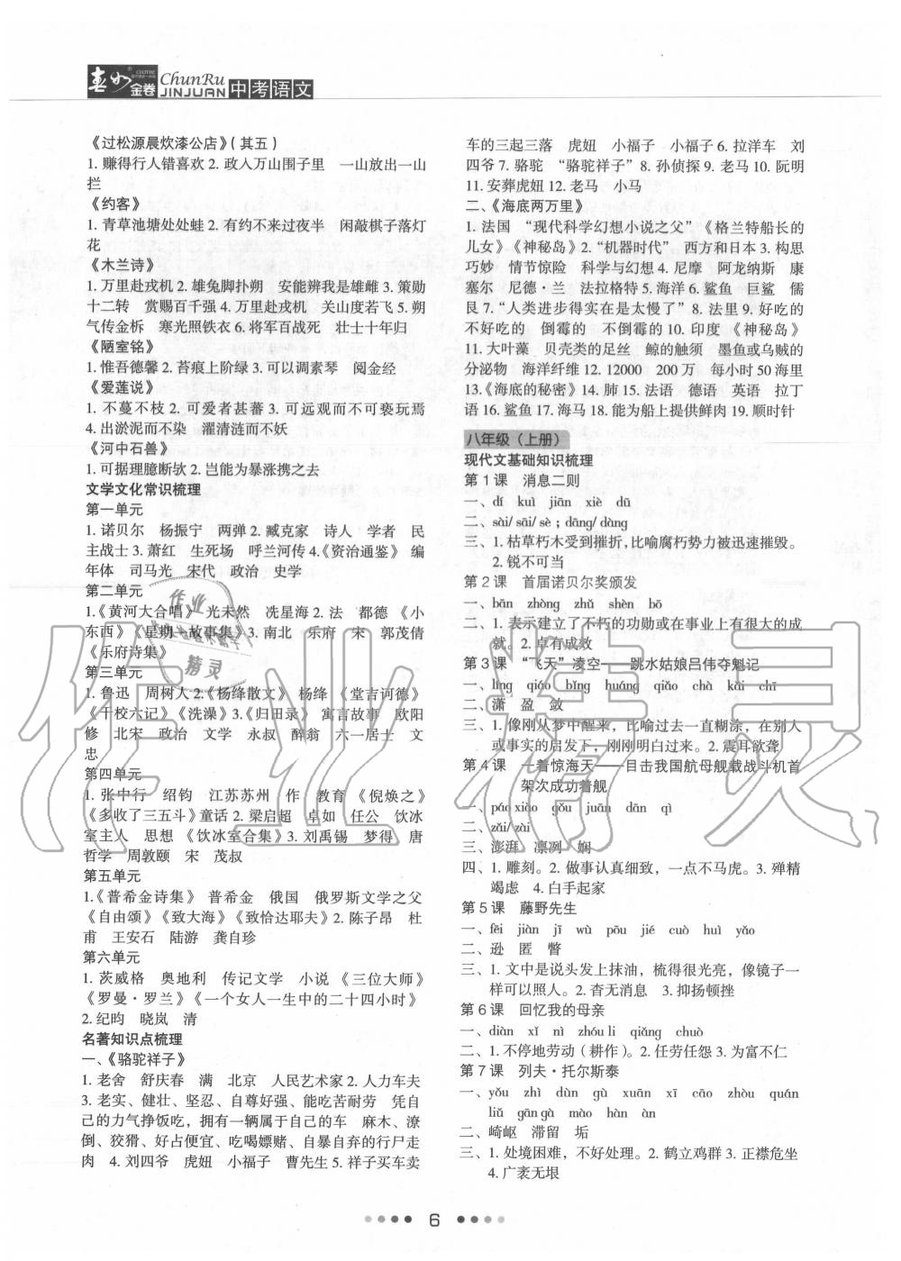 2020年春如金卷中考语文 第6页