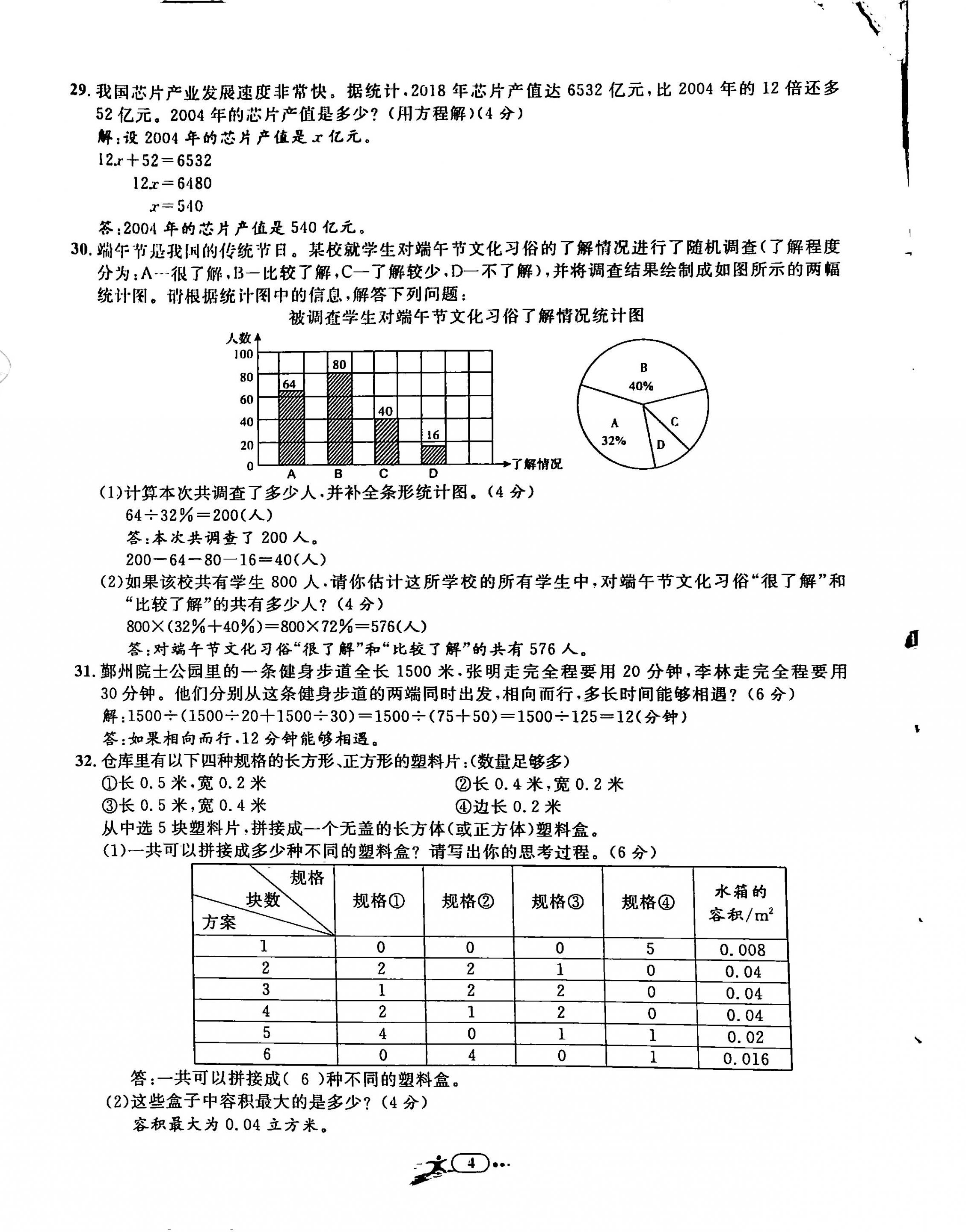 2020年小學(xué)畢業(yè)特訓(xùn)卷六年級(jí)數(shù)學(xué)全一冊(cè)冊(cè)人教版 第4頁(yè)