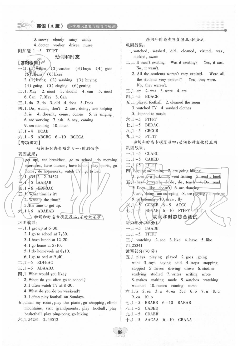 2020年大顯身手小學(xué)知識總復(fù)習(xí)指導(dǎo)與檢測英語A版 第4頁