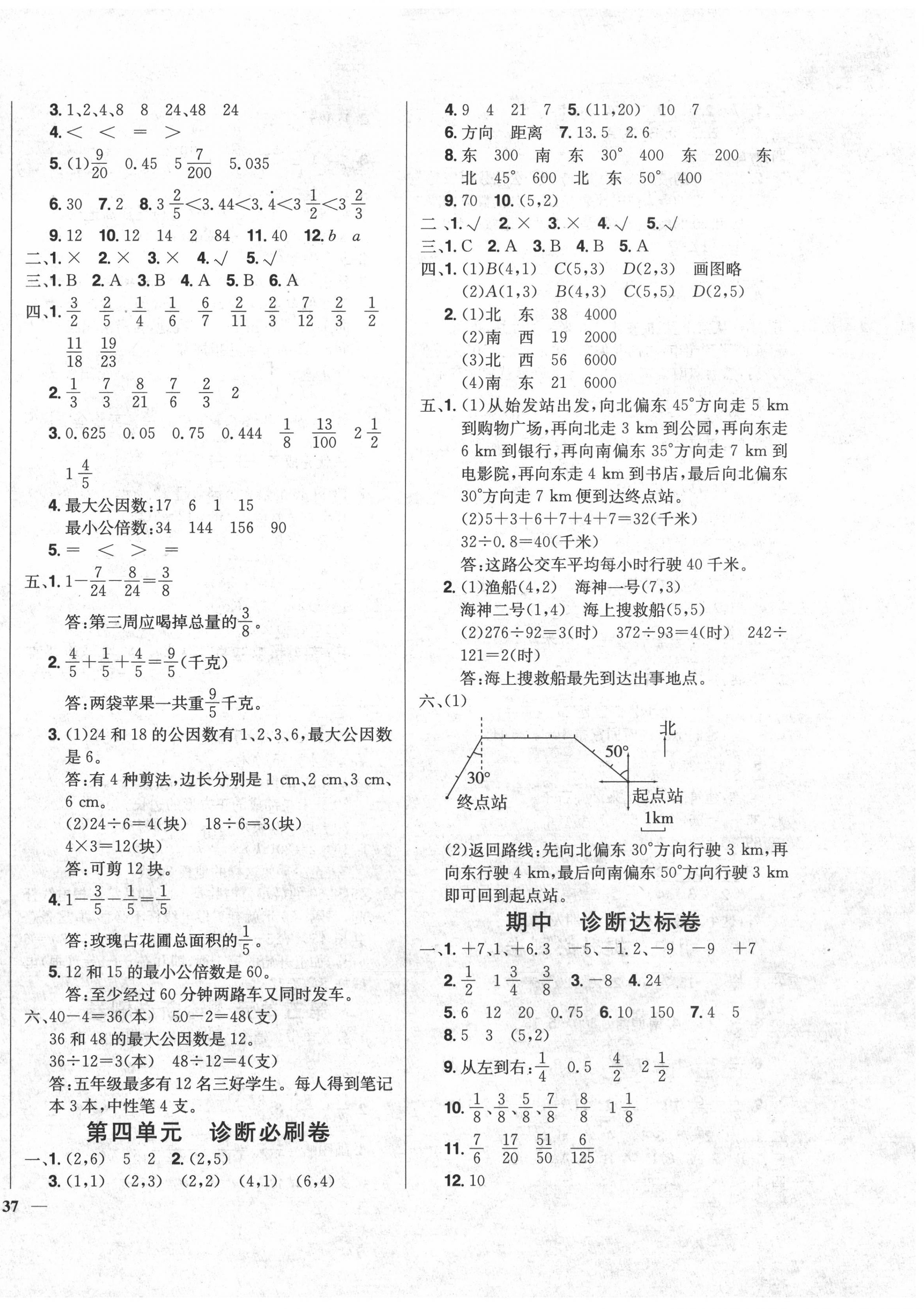 2020年快樂通關(guān)卷小學(xué)數(shù)學(xué)五年級下冊青島版 第2頁