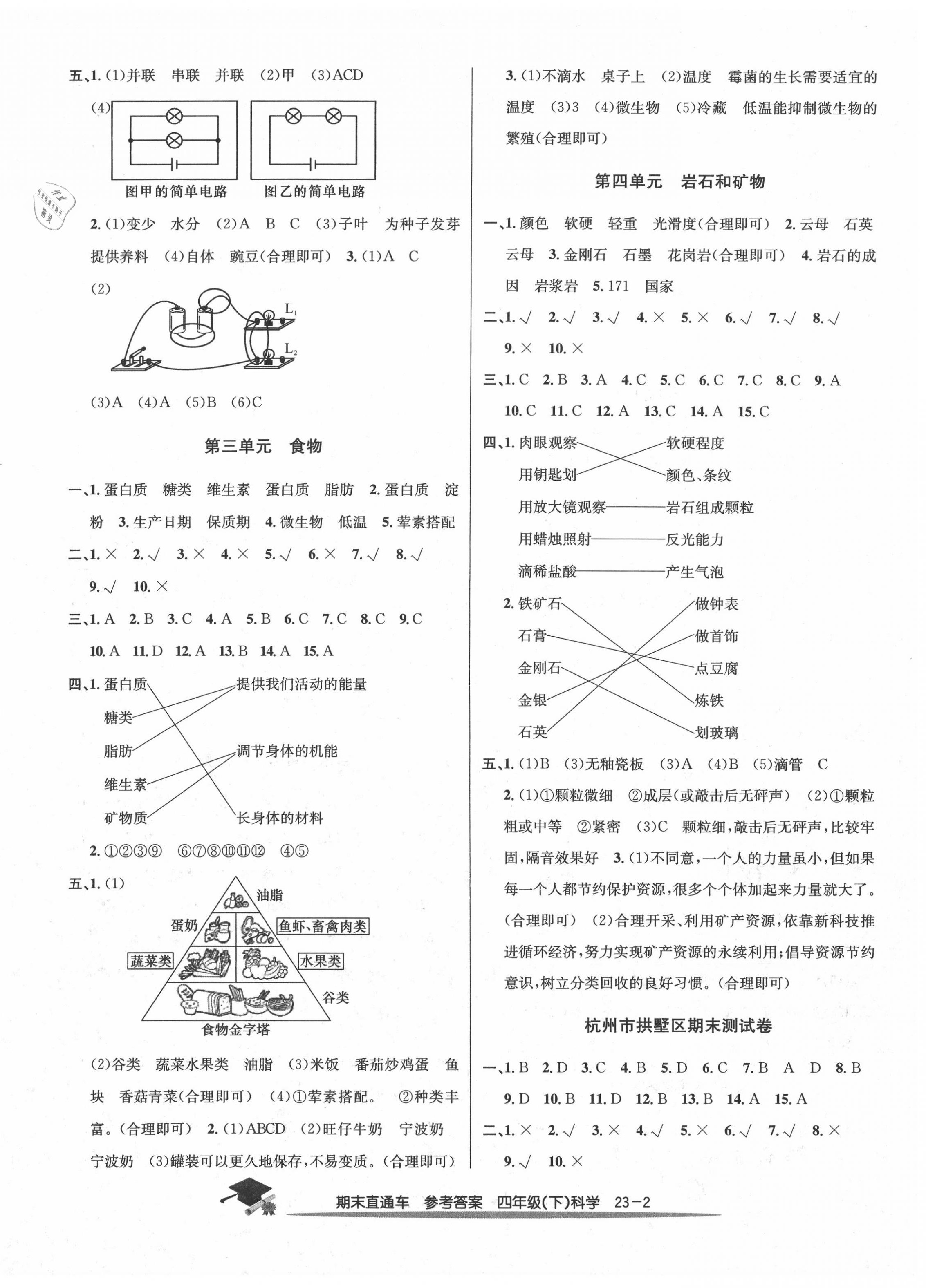 2020年期末直通車四年級(jí)科學(xué)下冊(cè)教科版 第2頁(yè)