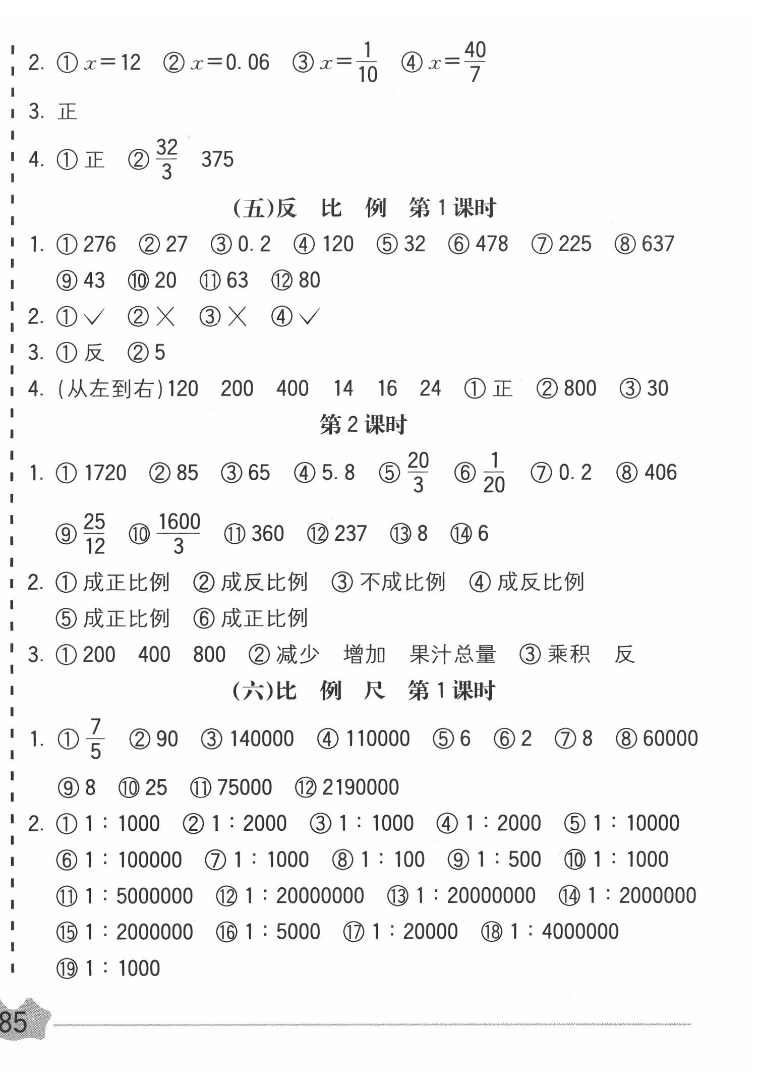 2020年五E口算題卡六年級數學下冊人教版 第10頁