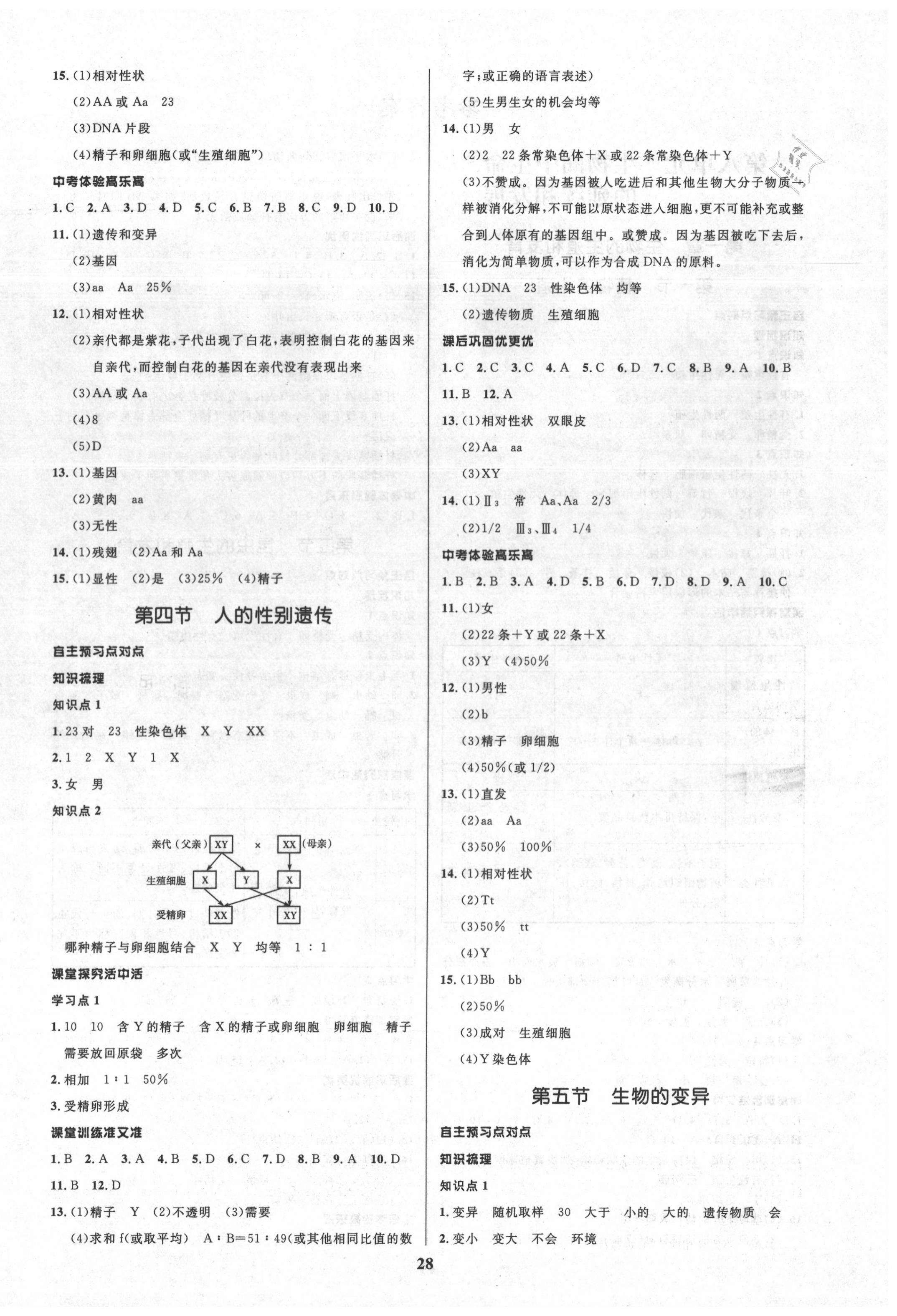 2020年天梯学案初中同步新课堂八年级生物下册鲁教版五四制 第4页