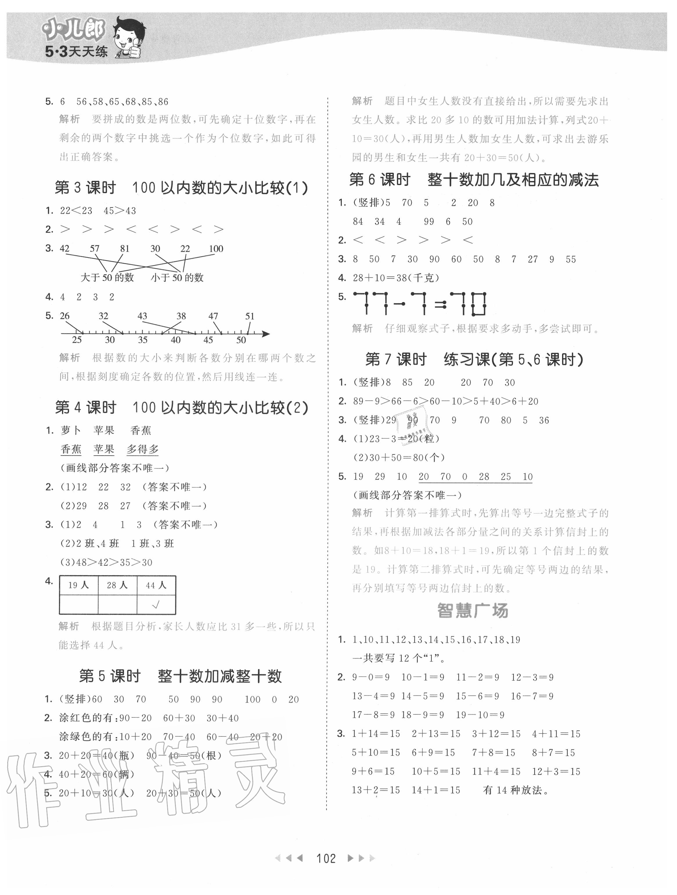 2020年53天天練小學(xué)數(shù)學(xué)一年級(jí)下冊(cè)青島版五四制 第2頁(yè)