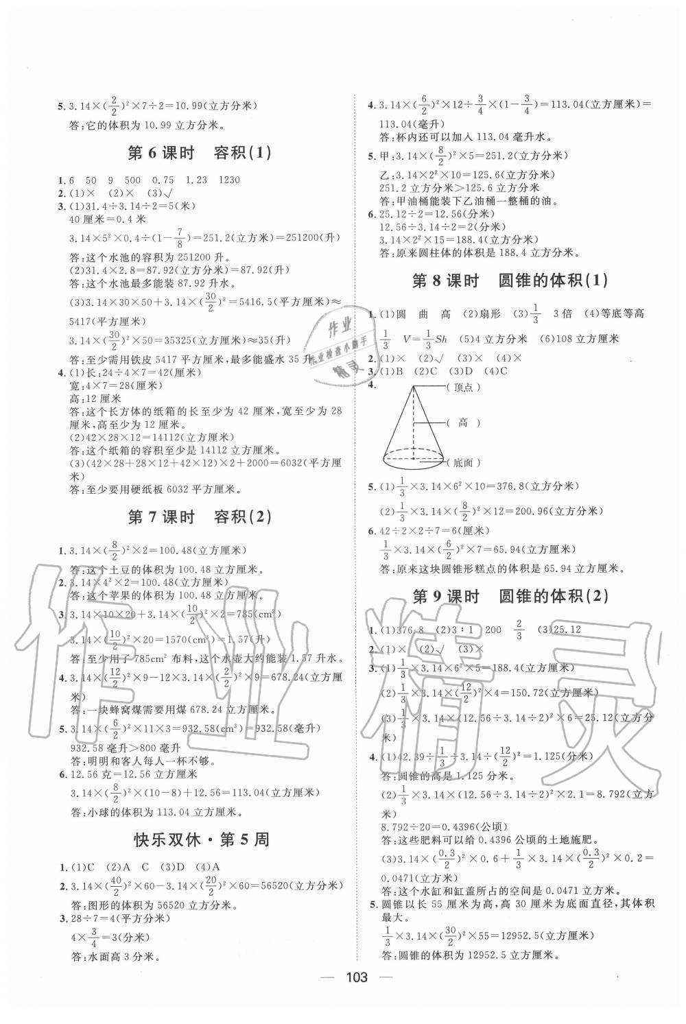 2020年陽光計(jì)劃第一步全效訓(xùn)練達(dá)標(biāo)方案六年級數(shù)學(xué)下冊冀教版 第5頁