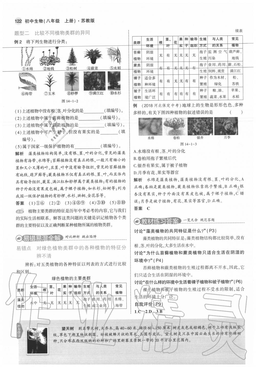 2020年教材課本八年級生物上冊蘇教版 參考答案第4頁