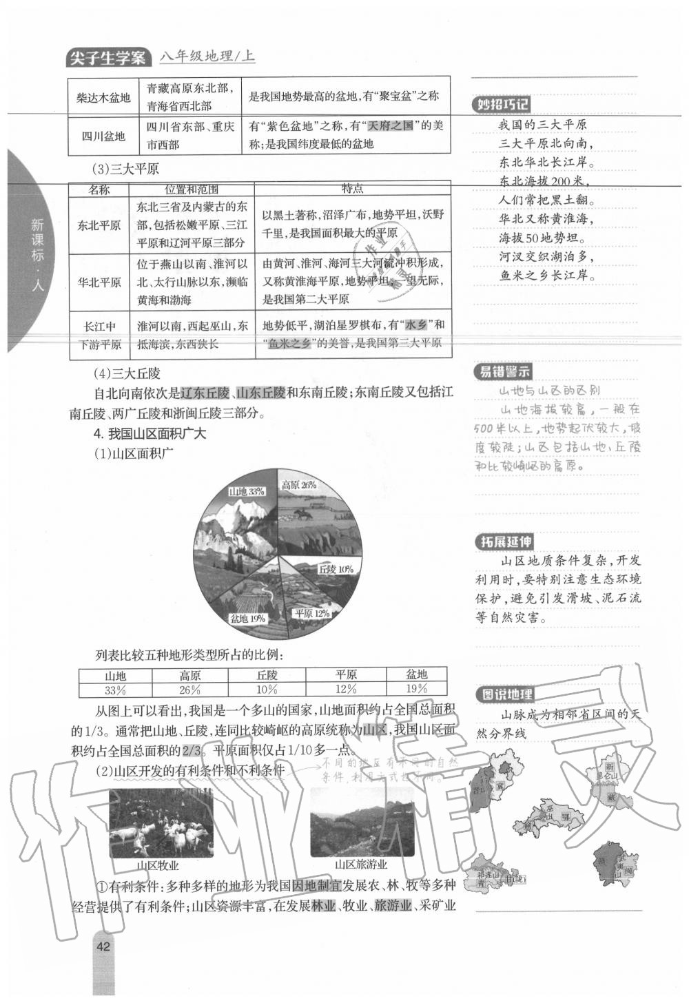 2020年教材課本八年級地理上冊人教版 參考答案第42頁