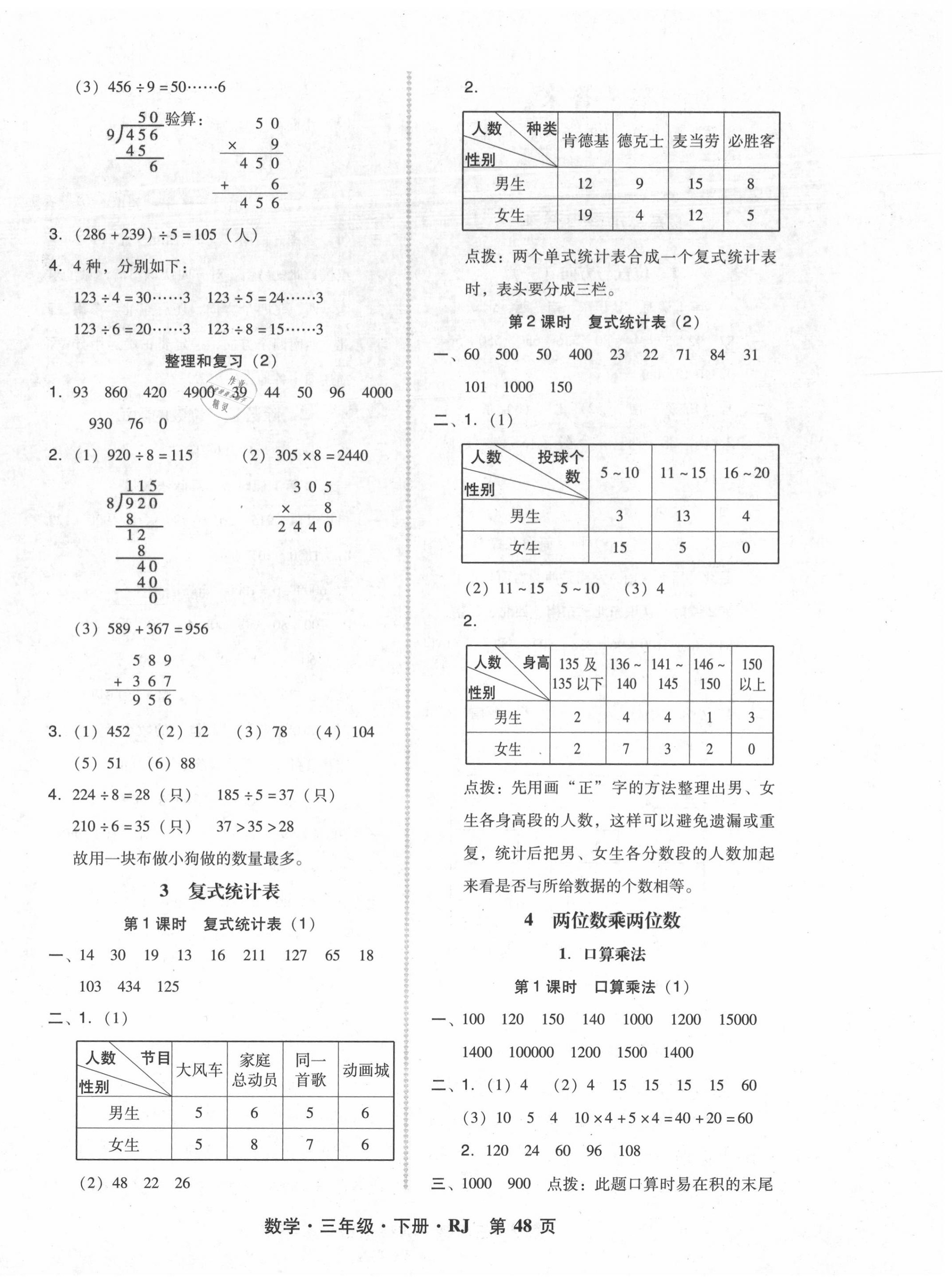 2020年狀元坊全程突破導(dǎo)練測三年級數(shù)學(xué)下冊人教版 第4頁