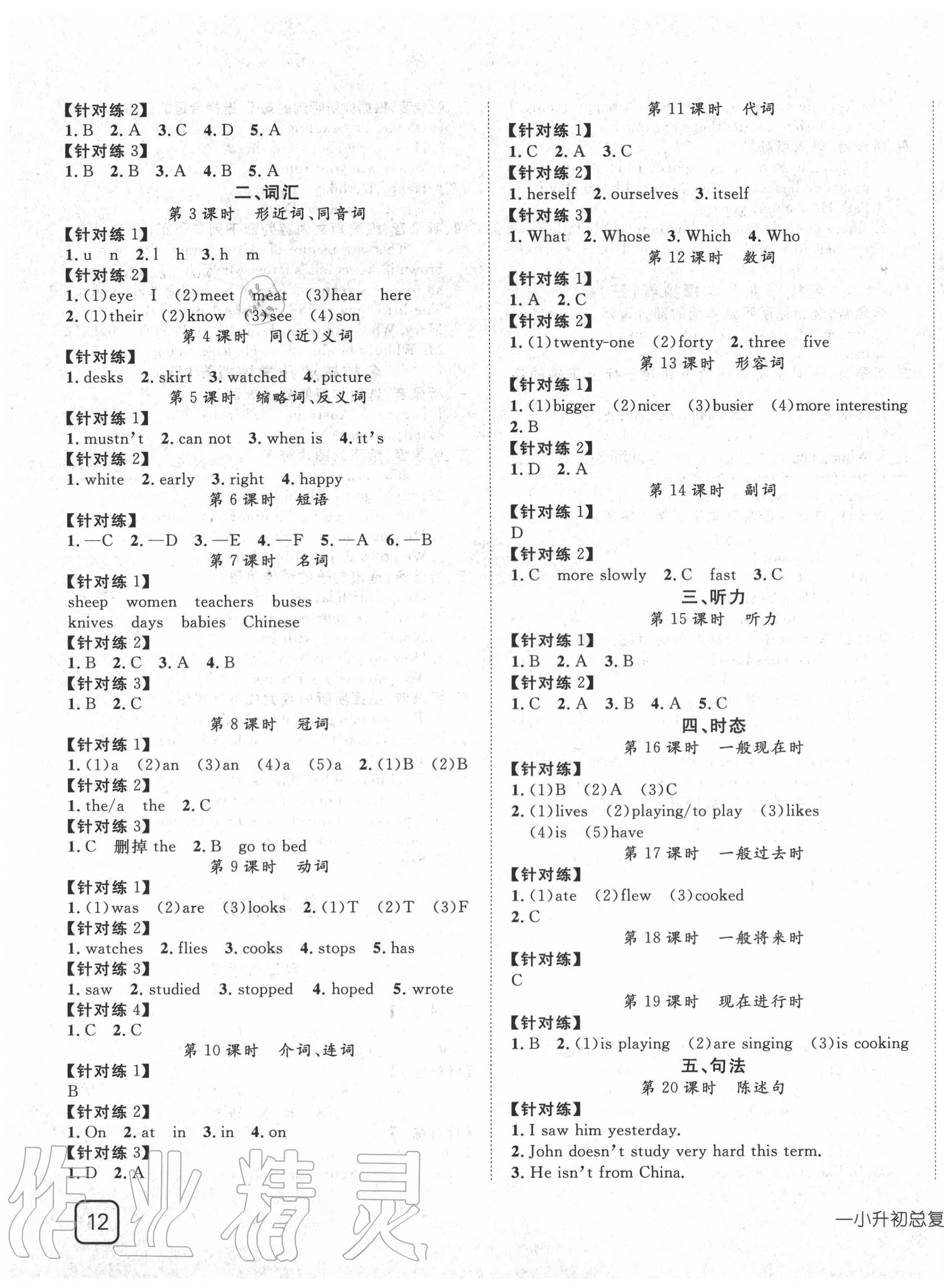 2020年探究樂園高效課堂小升初總復(fù)習(xí)英語 第3頁