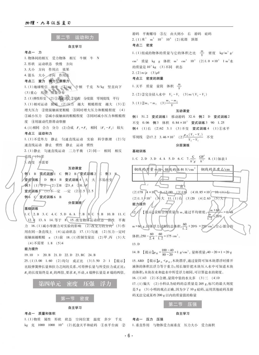 2020年理科愛(ài)好者總復(fù)習(xí)物理 參考答案第5頁(yè)