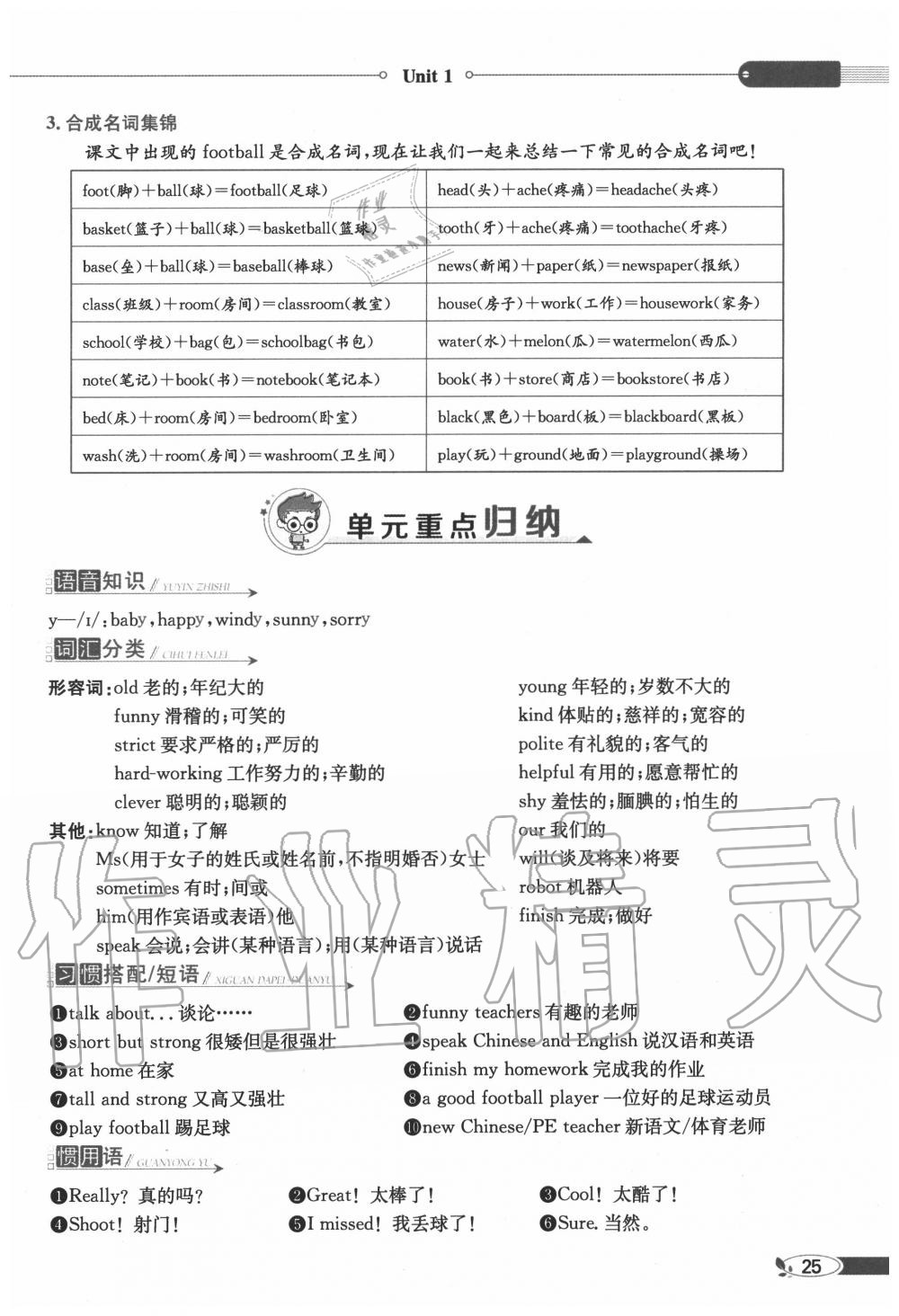 2020年教材課本五年級(jí)英語上冊(cè)人教PEP版 參考答案第25頁