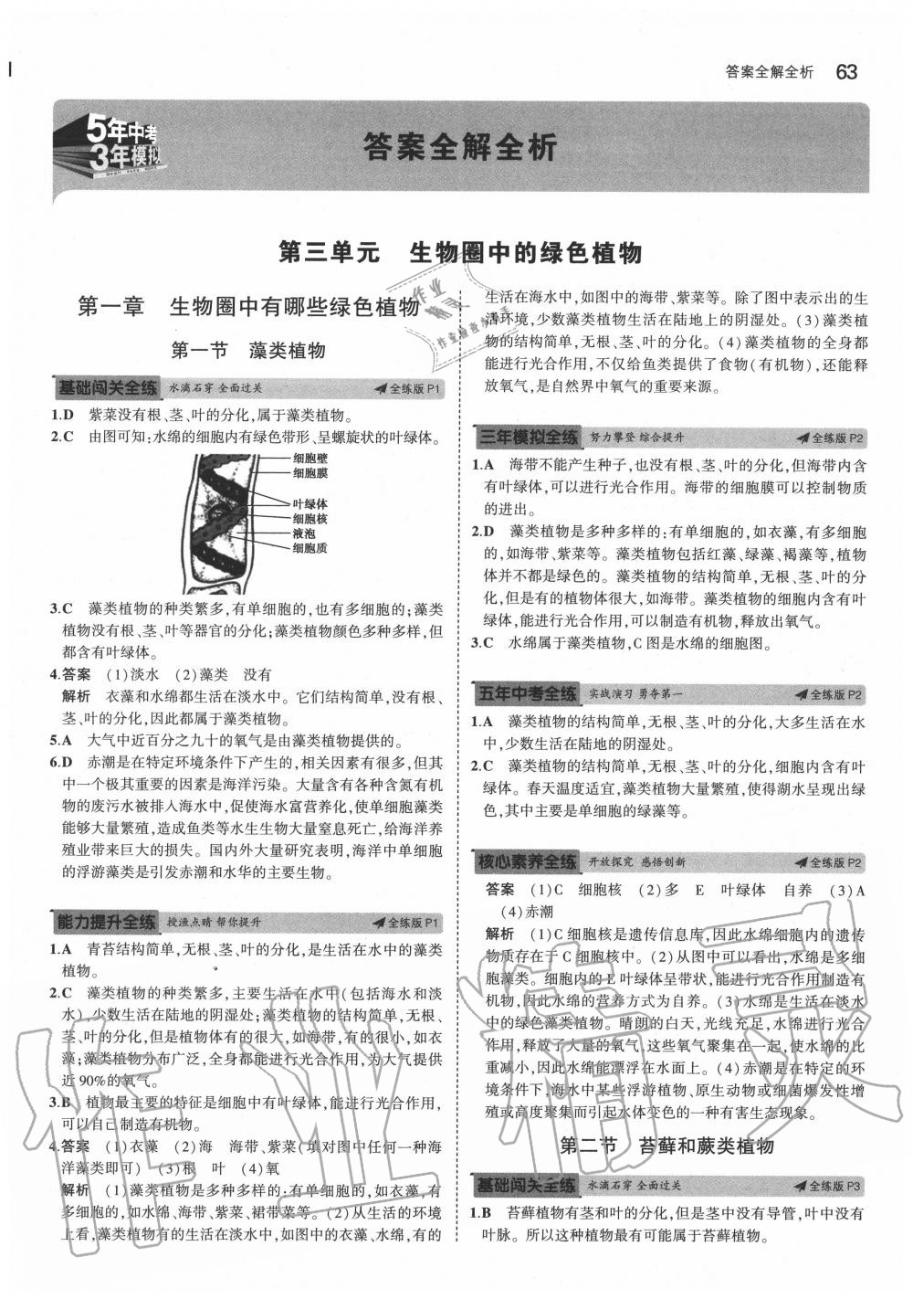 2020年5年中考3年模擬初中生物六年級下冊魯科版山東專版 第3頁