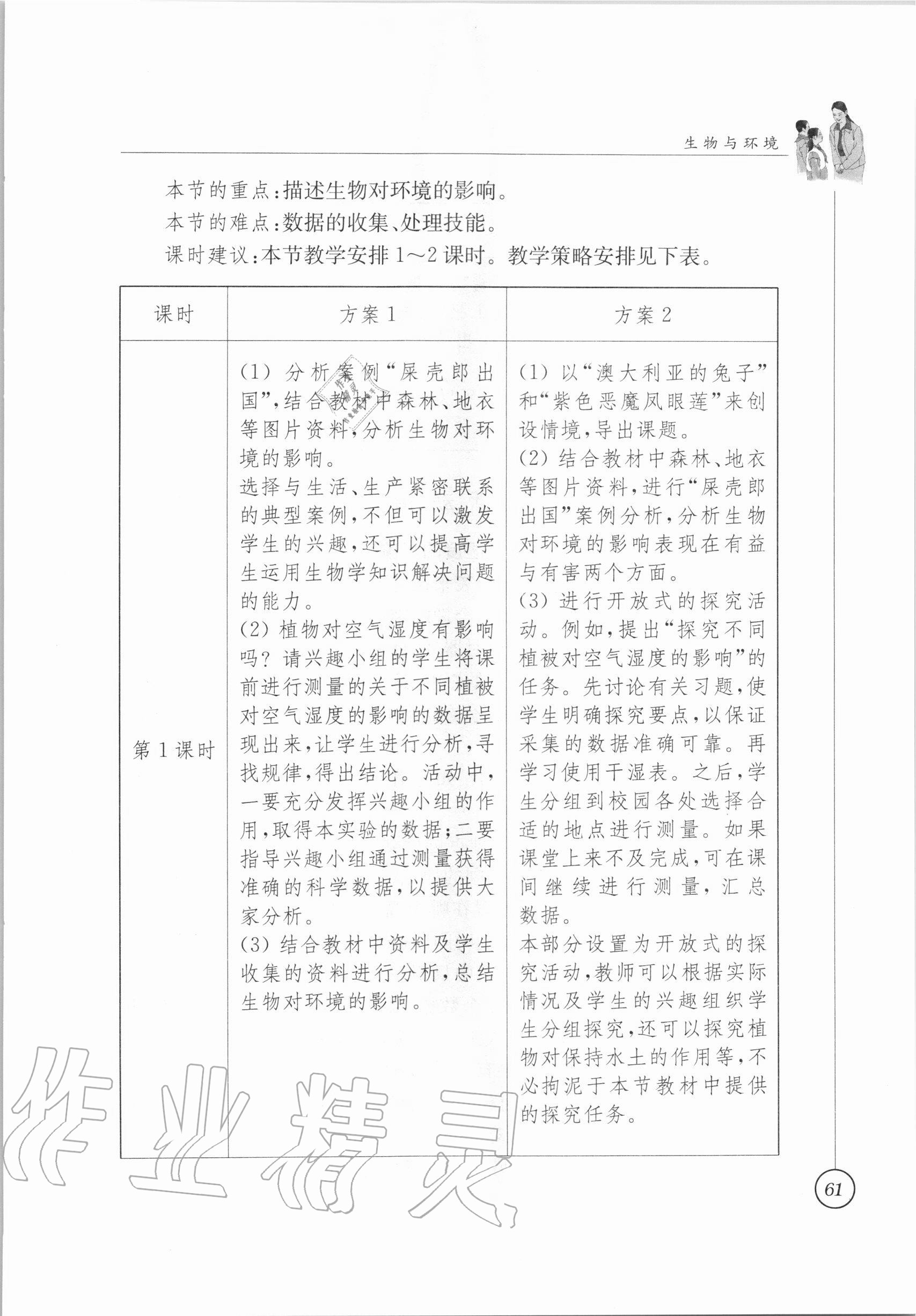 2020年教材課本七年級生物學(xué)上冊蘇科版 參考答案第56頁