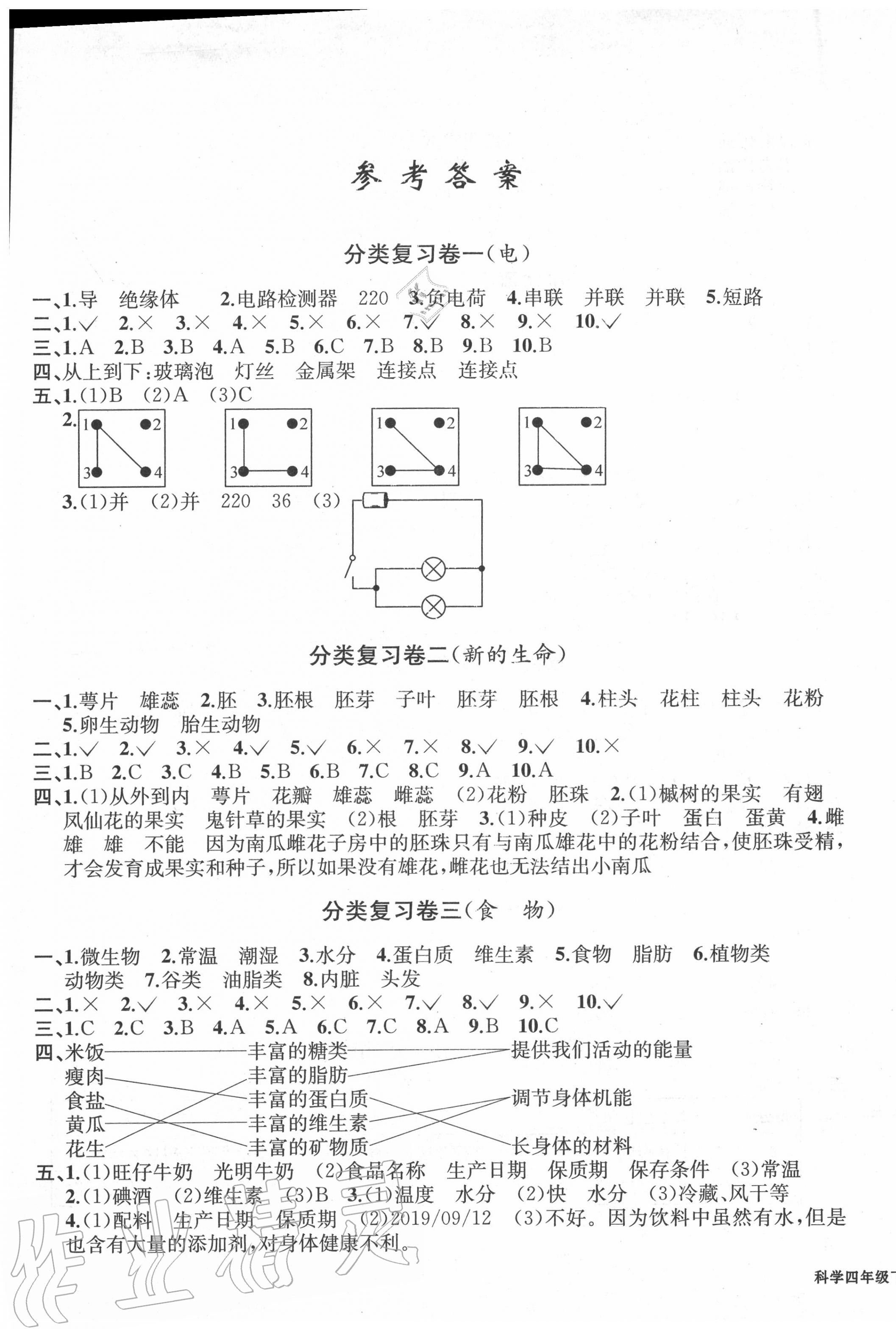 2020年浙江各地期末迎考卷四年級(jí)科學(xué)下冊(cè)教科版 第1頁(yè)