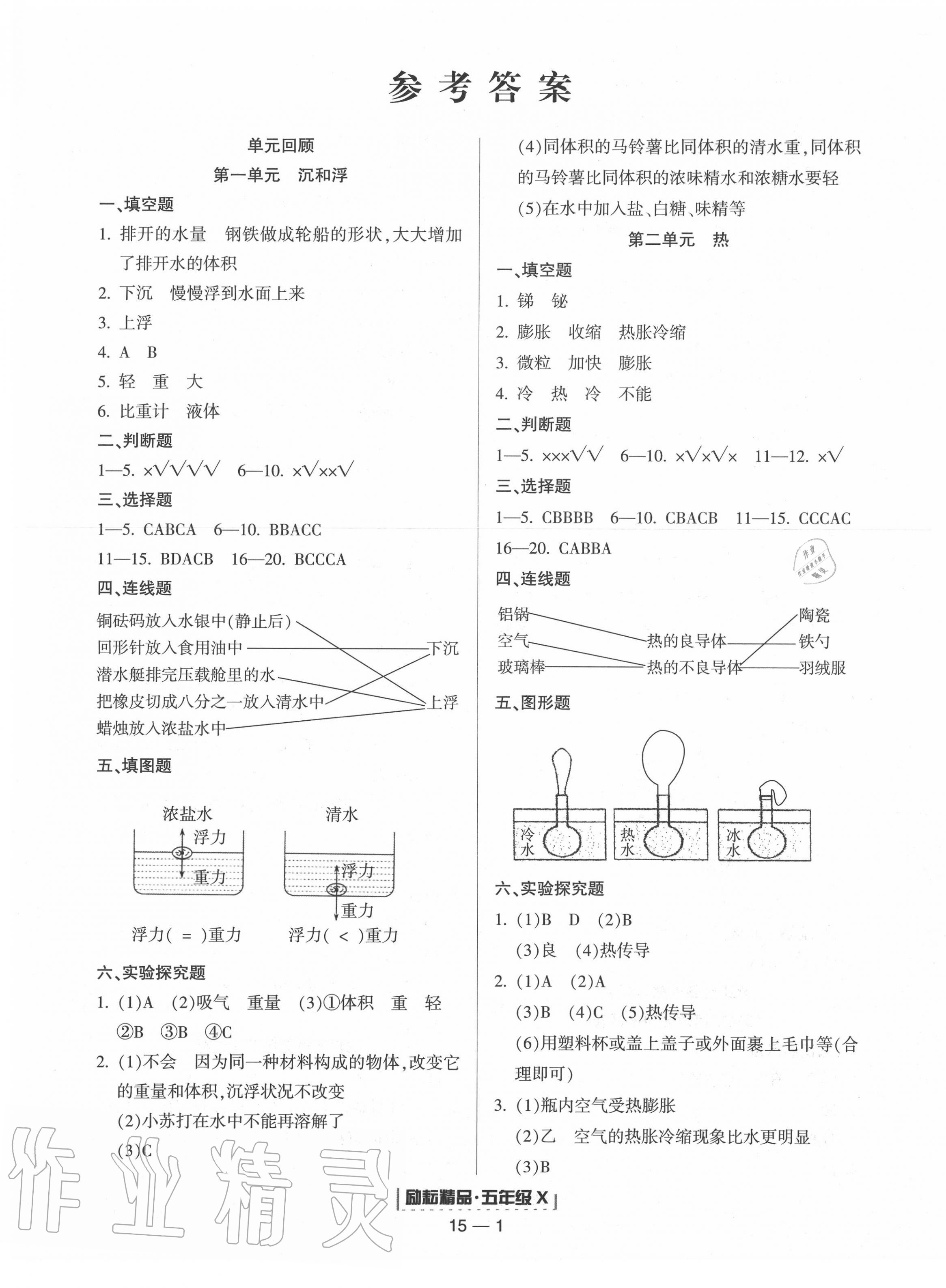 2020年勵耘書業(yè)浙江期末五年級科學(xué)下冊教科版 第1頁